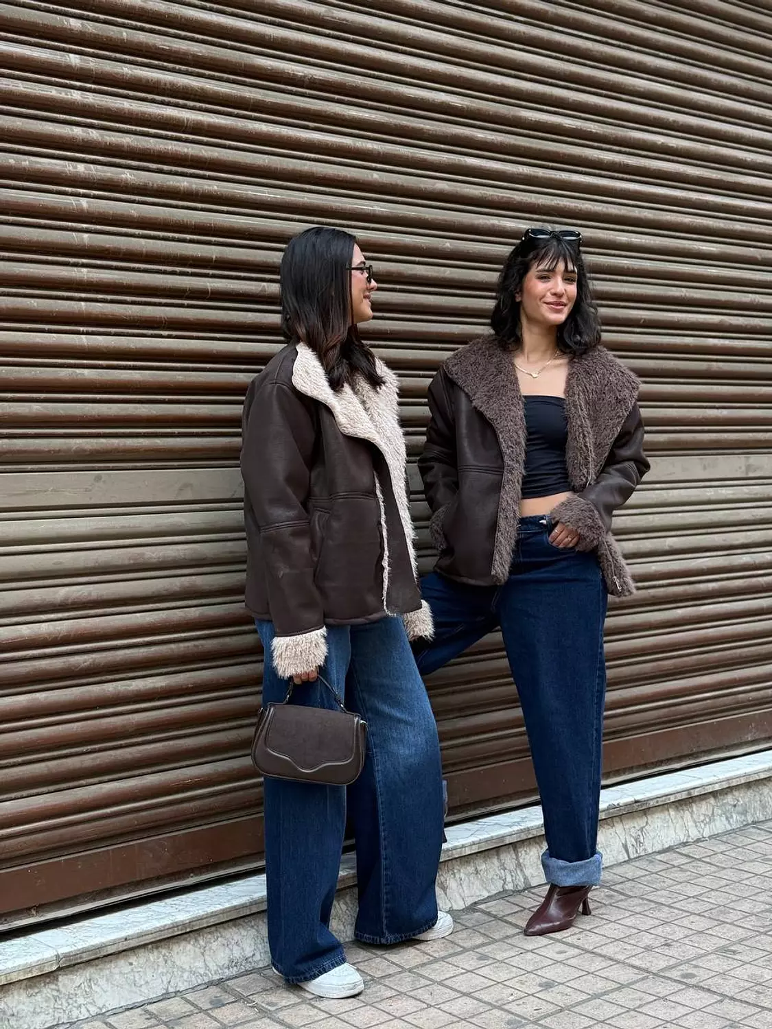 Leather jacket lined with fur 4