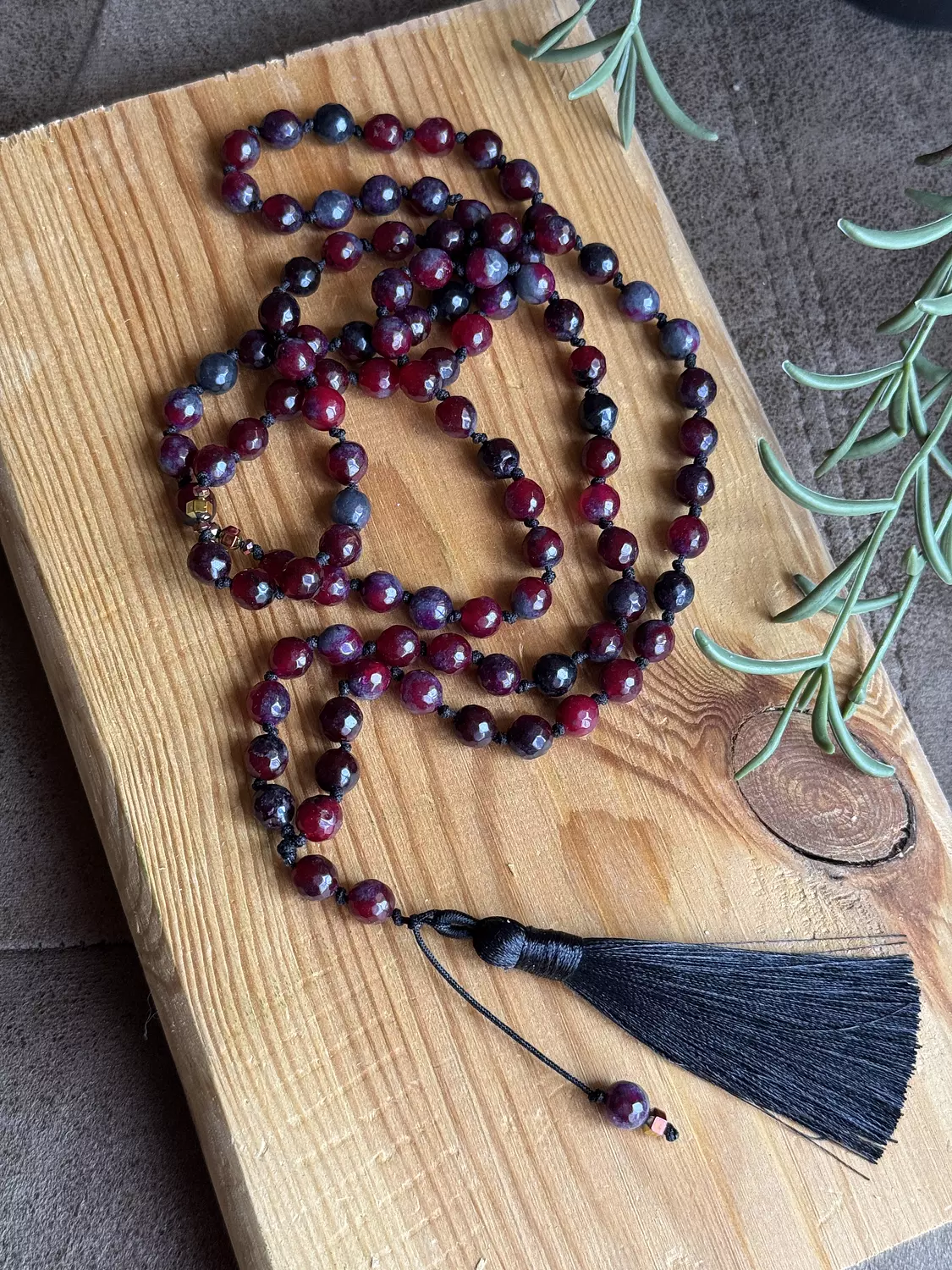 Knotted 99 Bead Rosary  " Burgundy " ( By Order ) 2