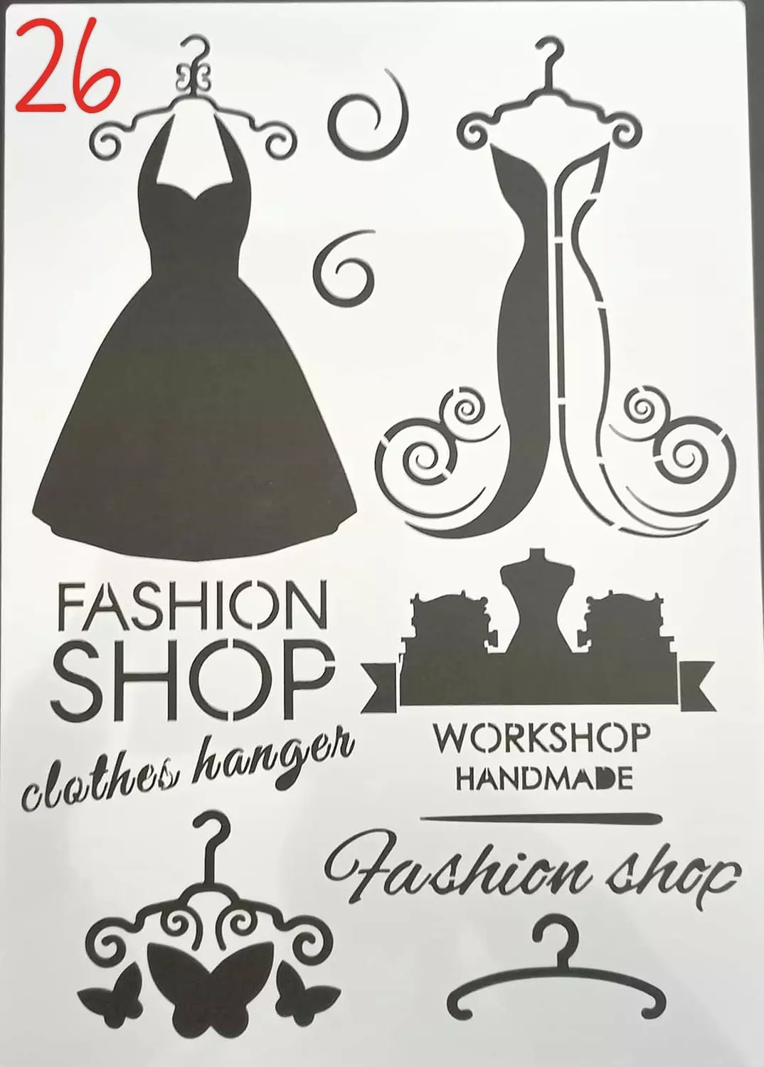 استنسل مفرغ (اشكال مختلفة) Stencils(Different forms) A4 10