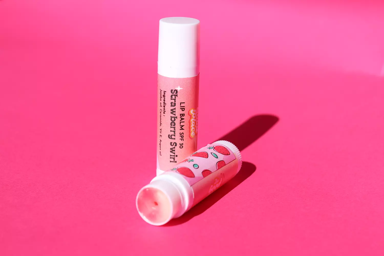 Strawberry swirl lip balm 1
