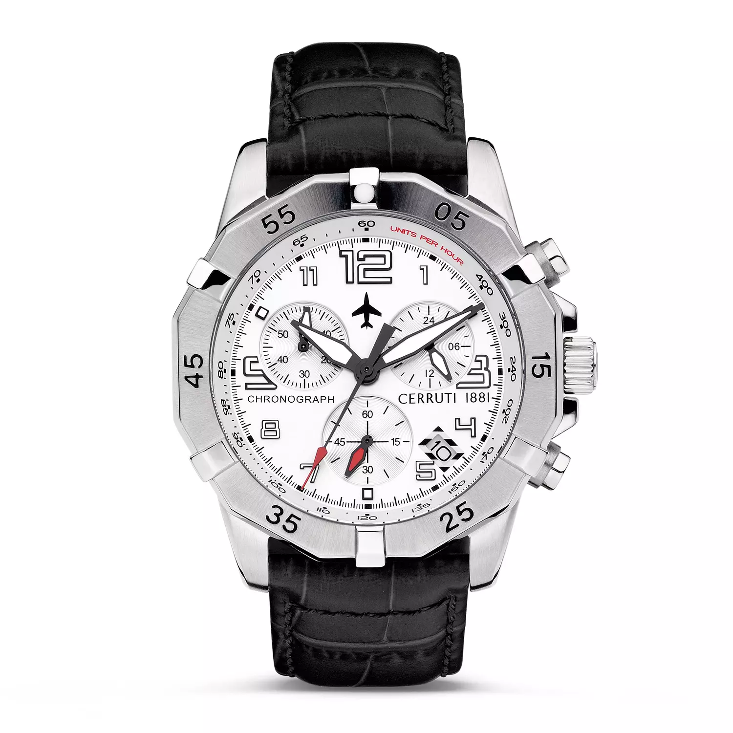 Cerruti 1881 Men's 43 MM Black Chronograph Leather Watch | CIWGC2224406 image