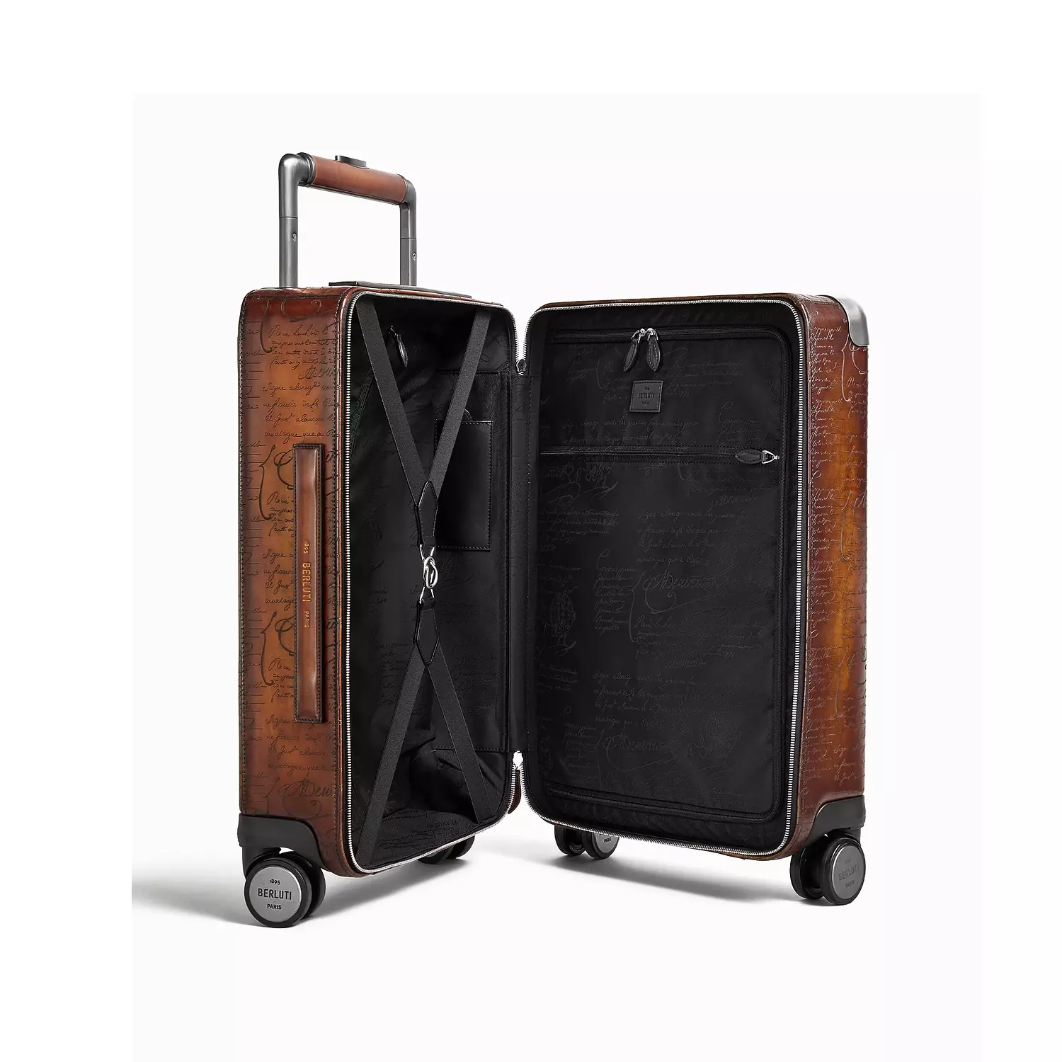 Berluti Formula 1005 Scritto Venezia leather rolling suitcase.  4