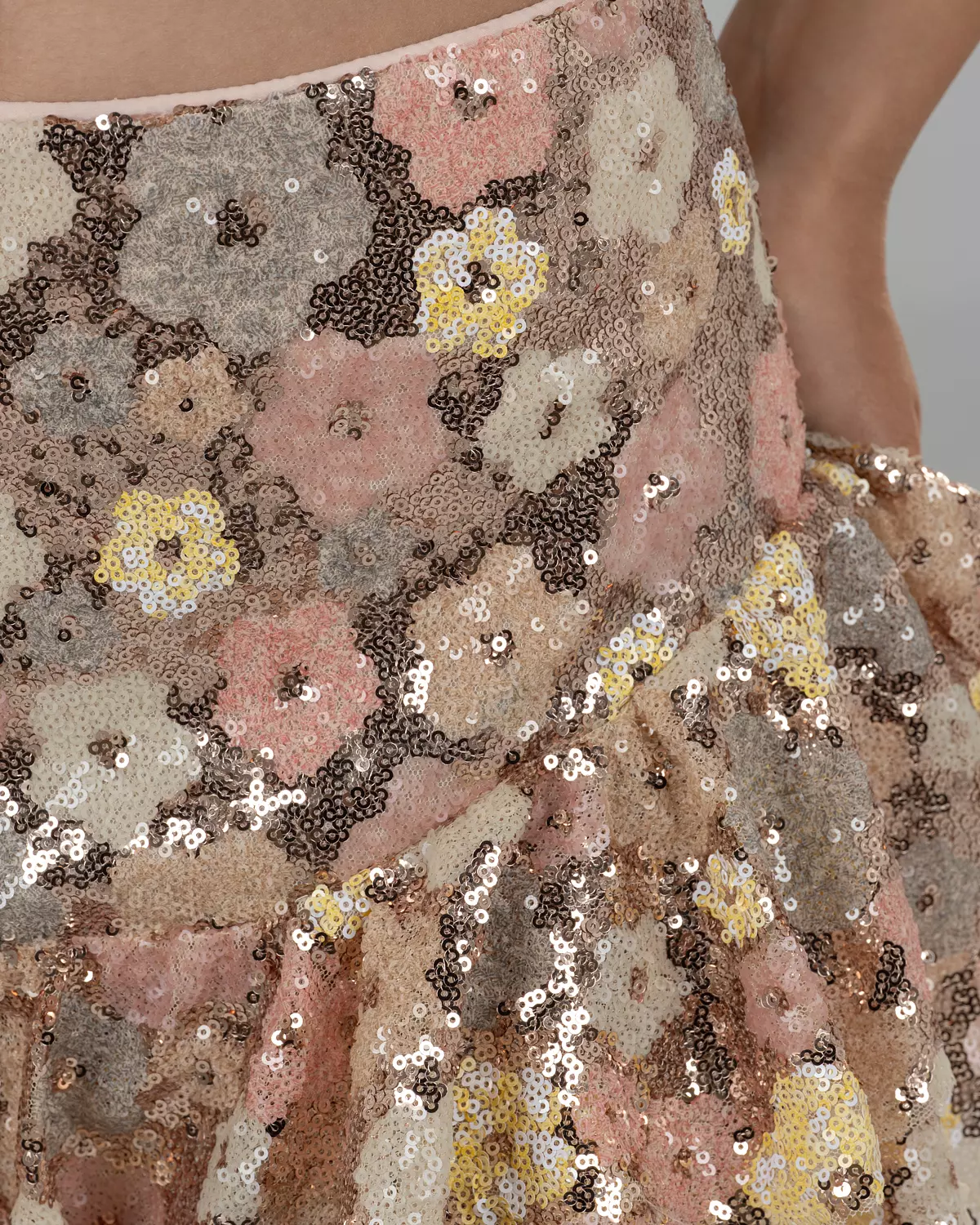 Playful Floral Pastel Sequin Skirt 5