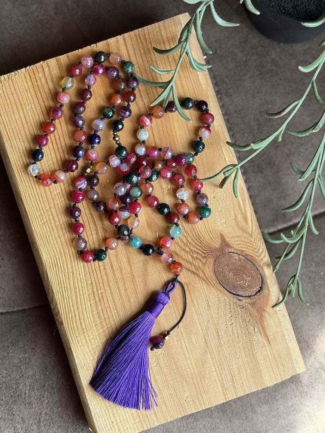 Knotted 99 Bead Rosary  " Mix Purple " ( By Order ) 1