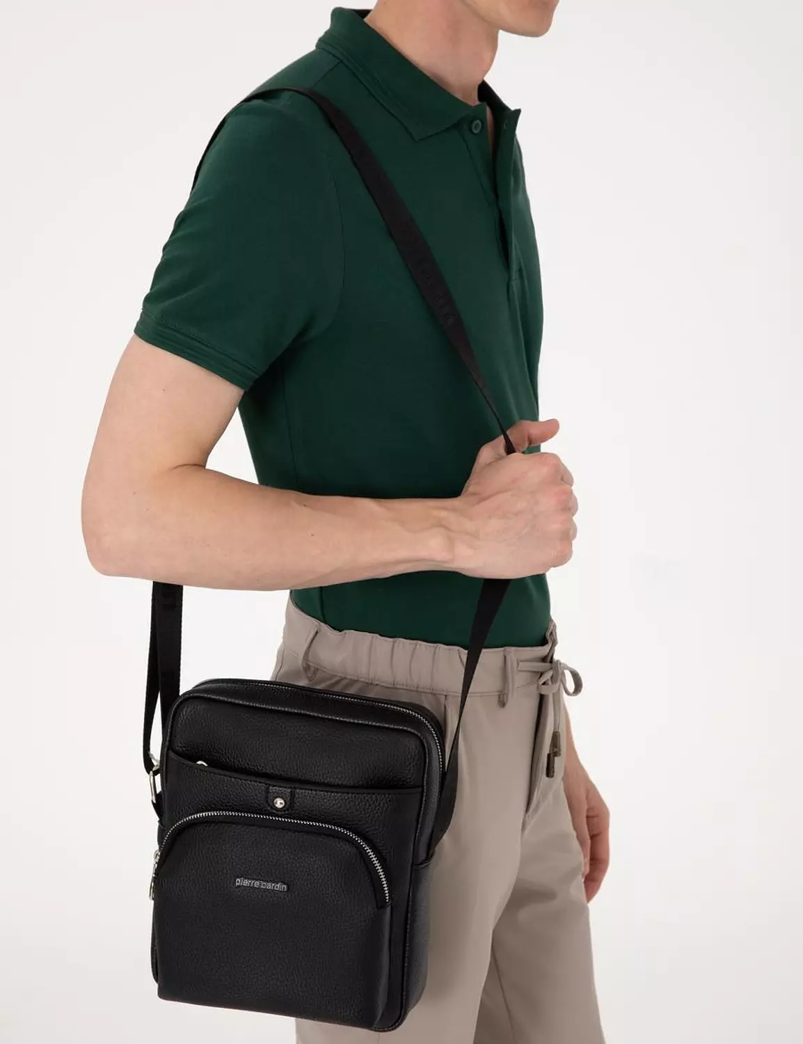 Men's Black Shoulder Bag 4543 hover image