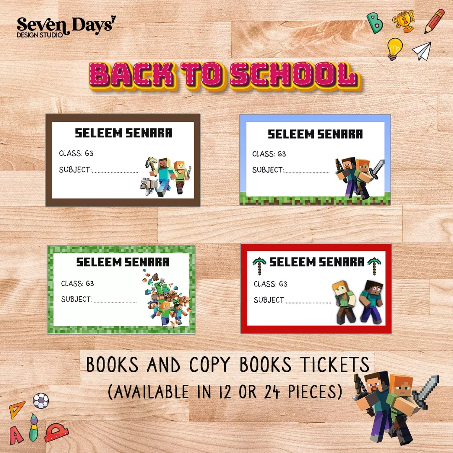 Minecraft School Labels 1