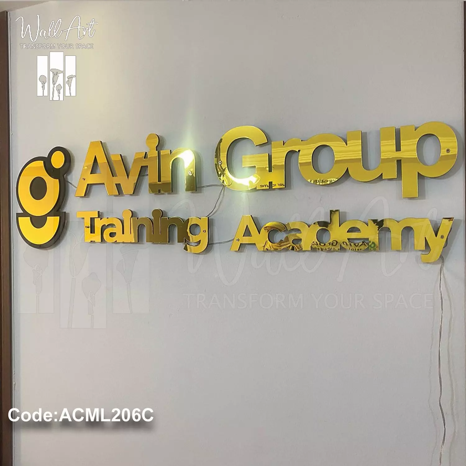 ACML206-Lighted Golden Acrylic Logo  2