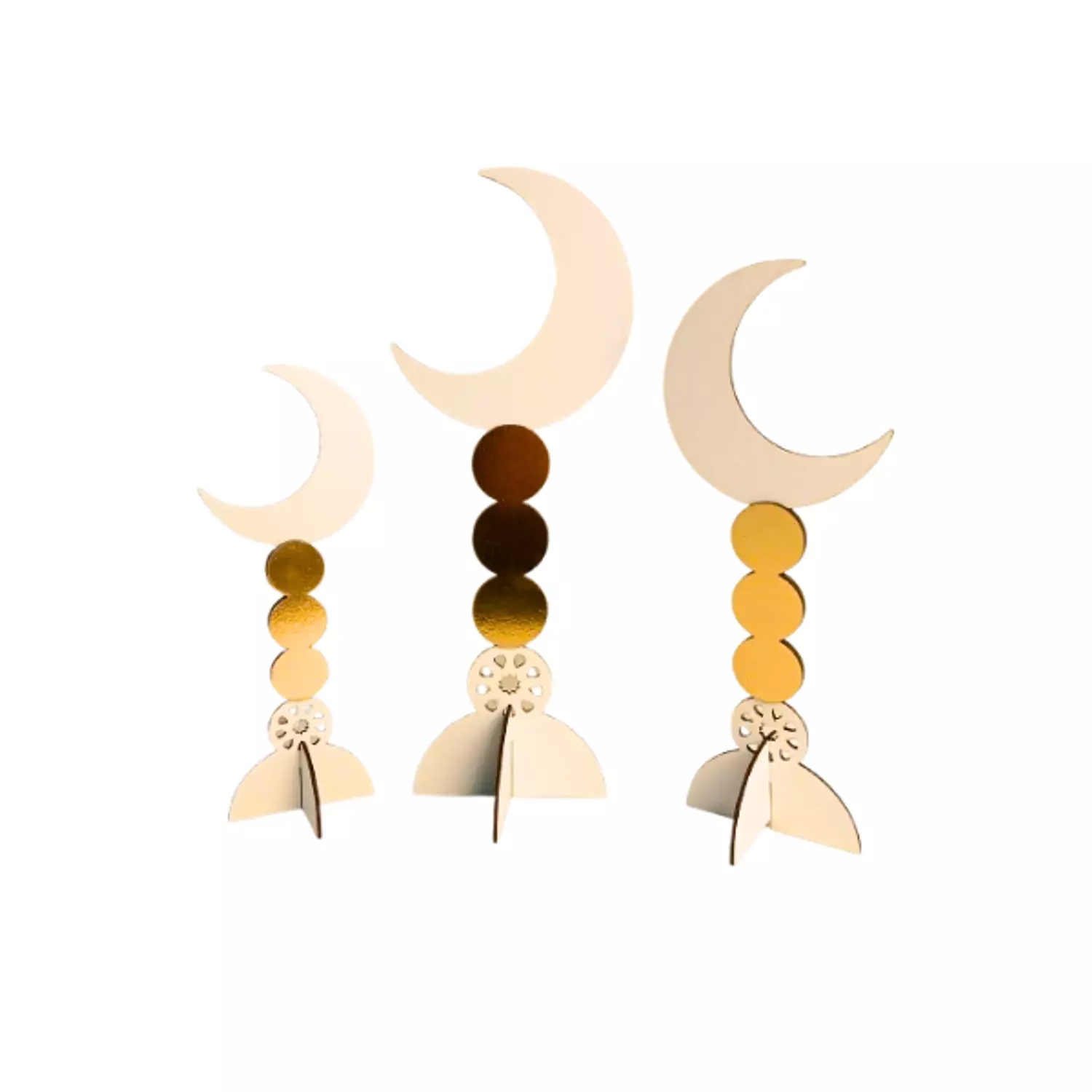 Ramadan Moon White & Gold Table Decoration  image