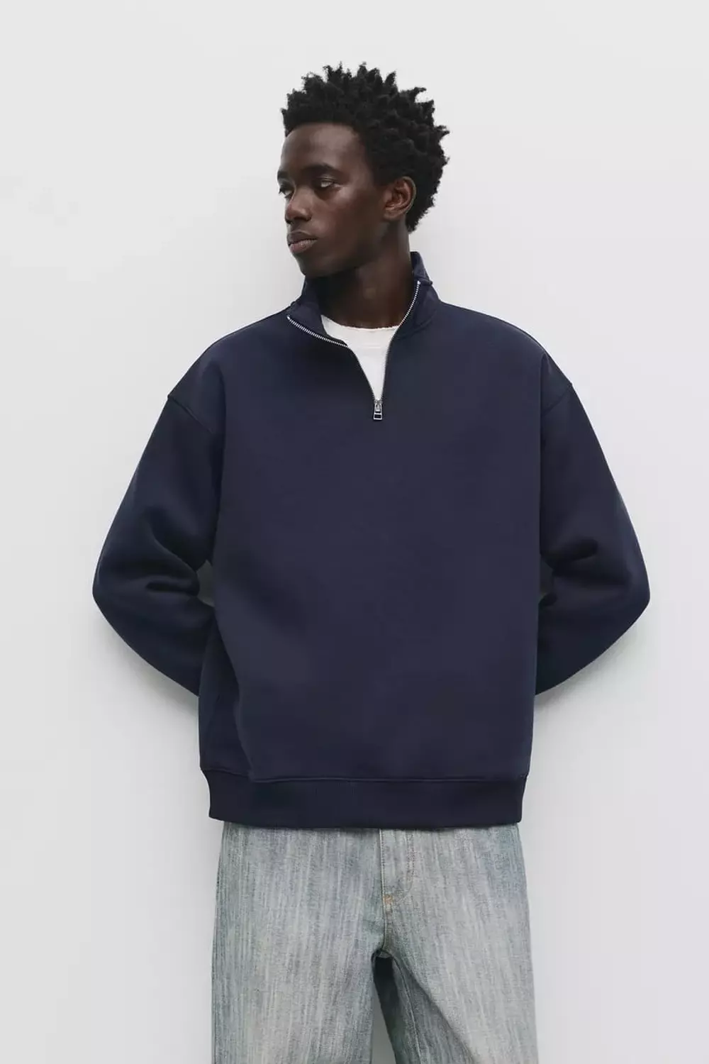 Pull&bear Basic Quarter Zip Sweatshirt  3