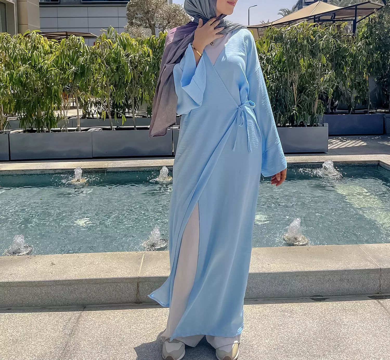 Nature Wrapped Dress- Baby Blue  2