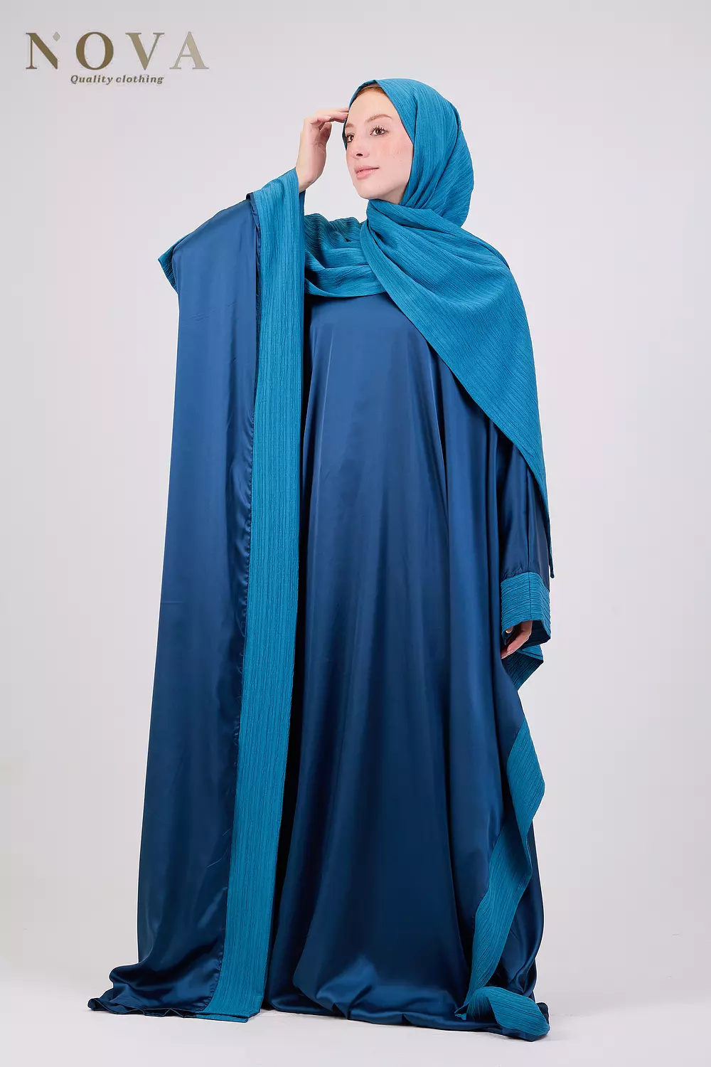 Petroleum Blue crush satin 3