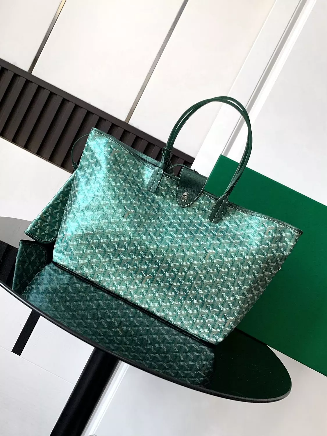 Go yard This limited-edition handbag is crafted from unique pearlescent GOYARDINE canvas pearl green 5