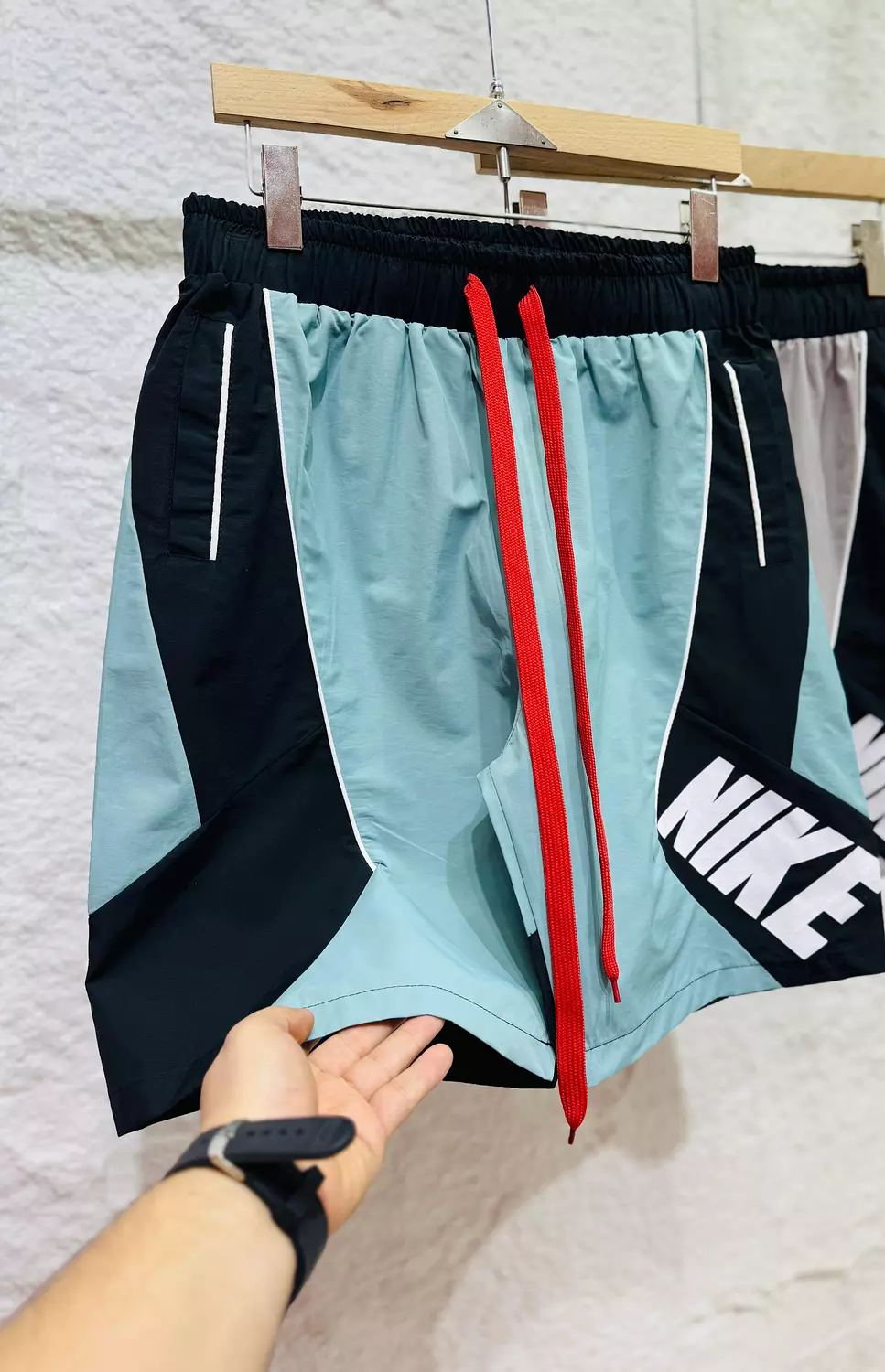 Nike Spell Out Nylon Blue-black short image
