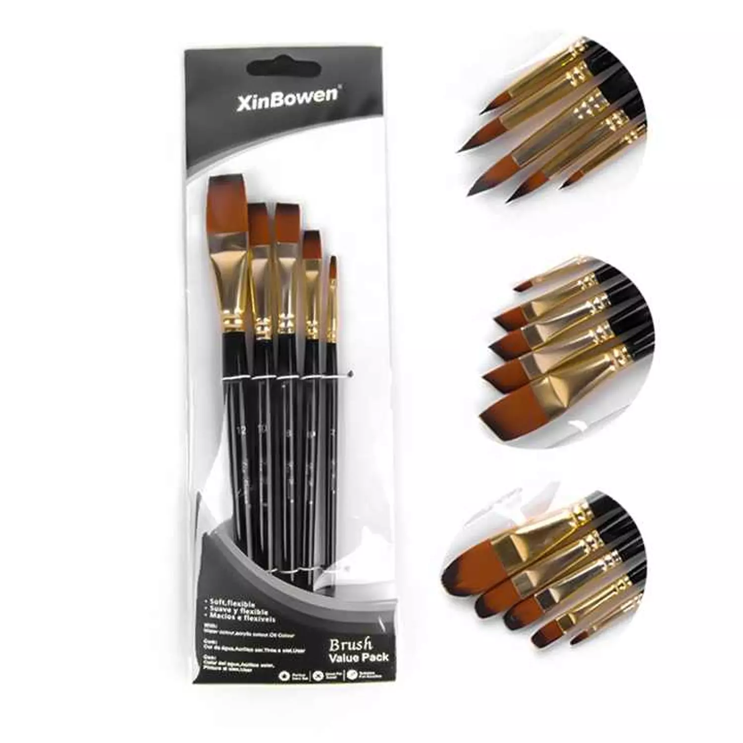 طقم فرش رسم (اشكال متعددة)5 ق. XinBowen Artist Brushes 5 Pcs 