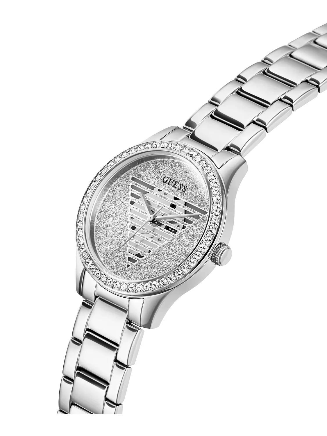GUESS GW0605L1 ANALOG WATCH Women's Silver Sunray Dial Silver Round Case/Silver  Stainless Steel Bracelet 5
