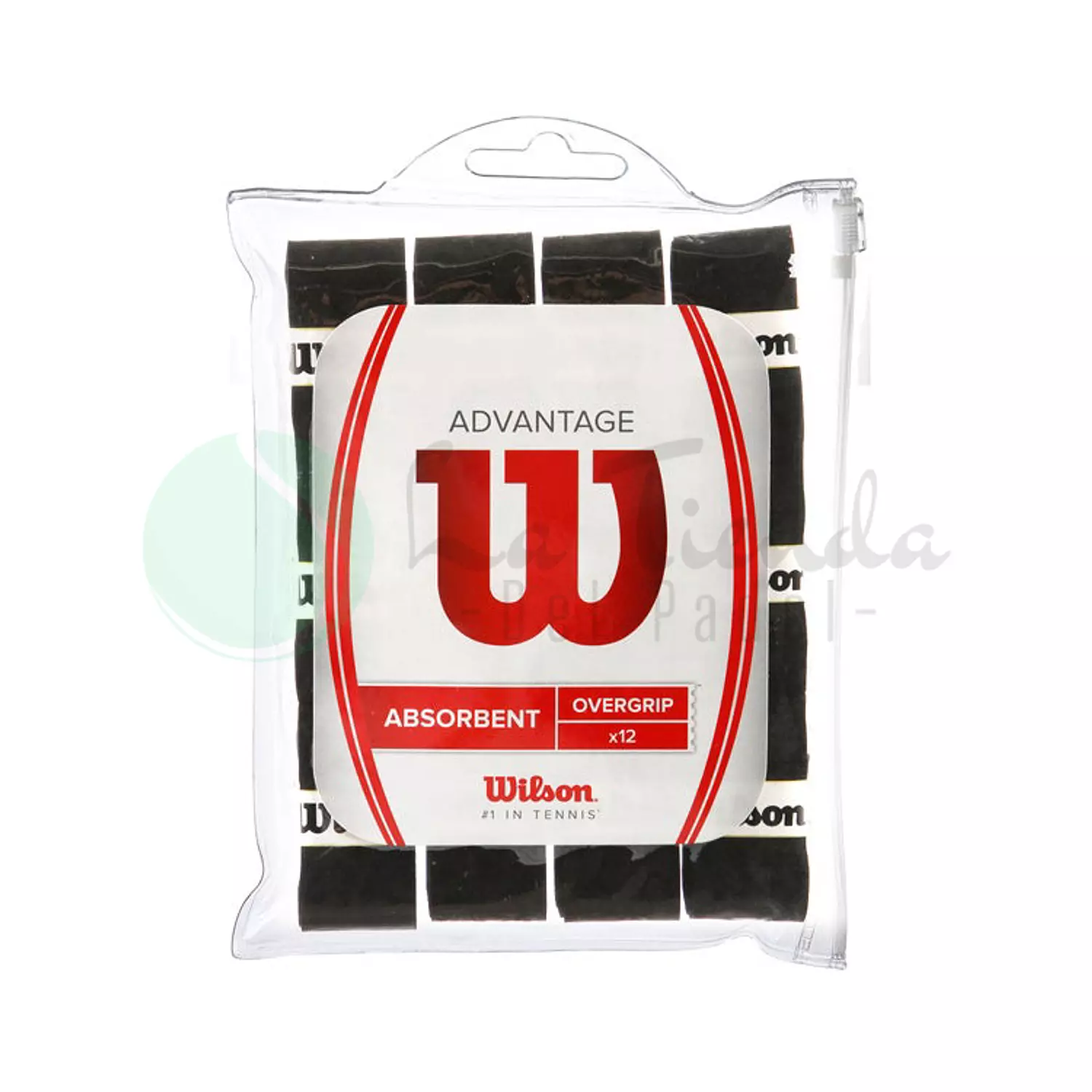 Wilson Advantage Absorbent Black Overgrip (Pack of 12) image