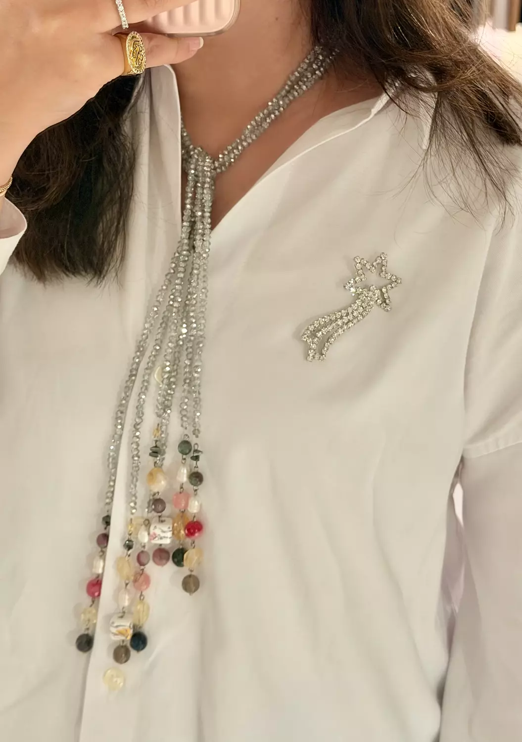 Silvery Tie Necklace image