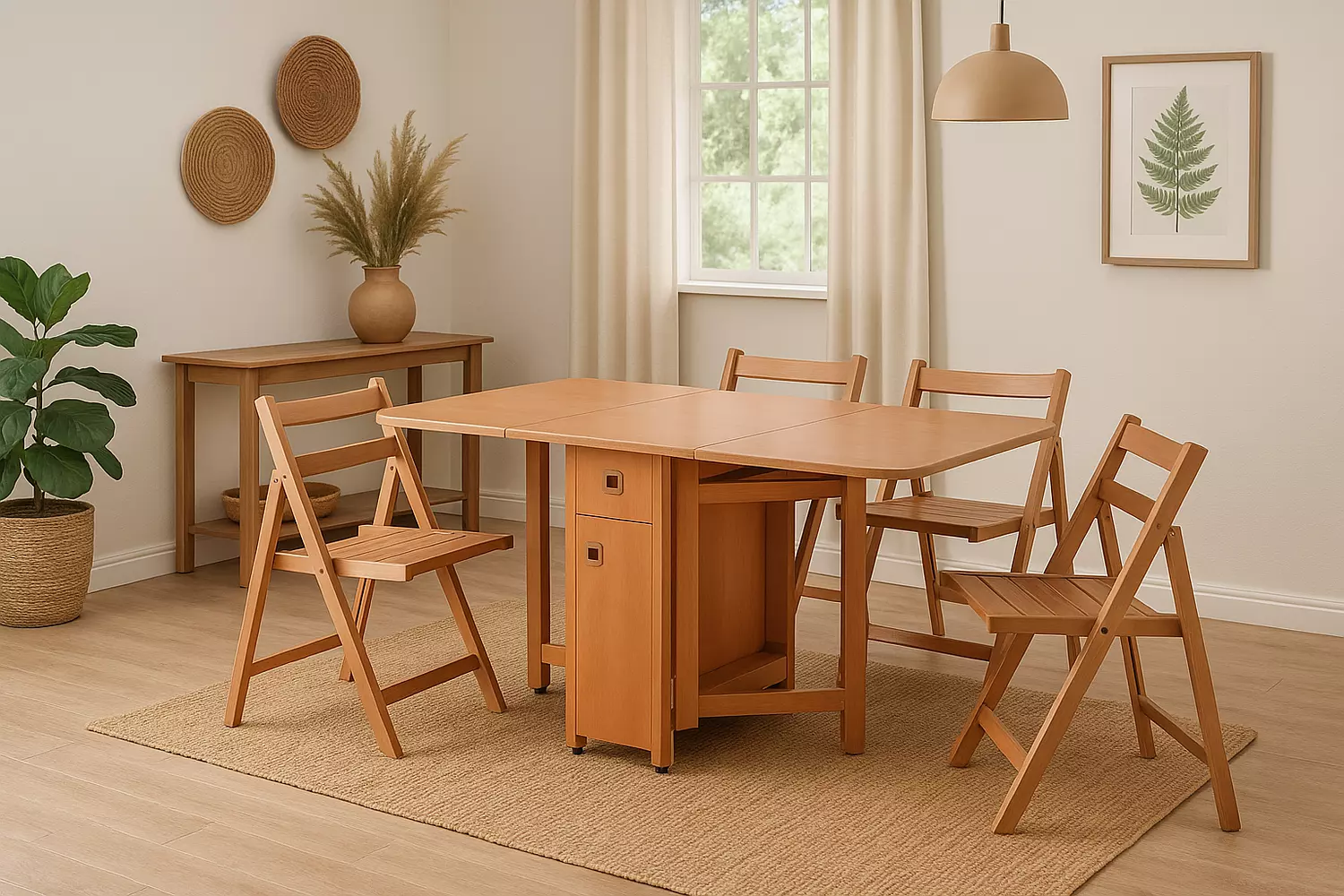 ترابيزه زان مفصليه فروميكا 135*95سم + 4 كرسي image