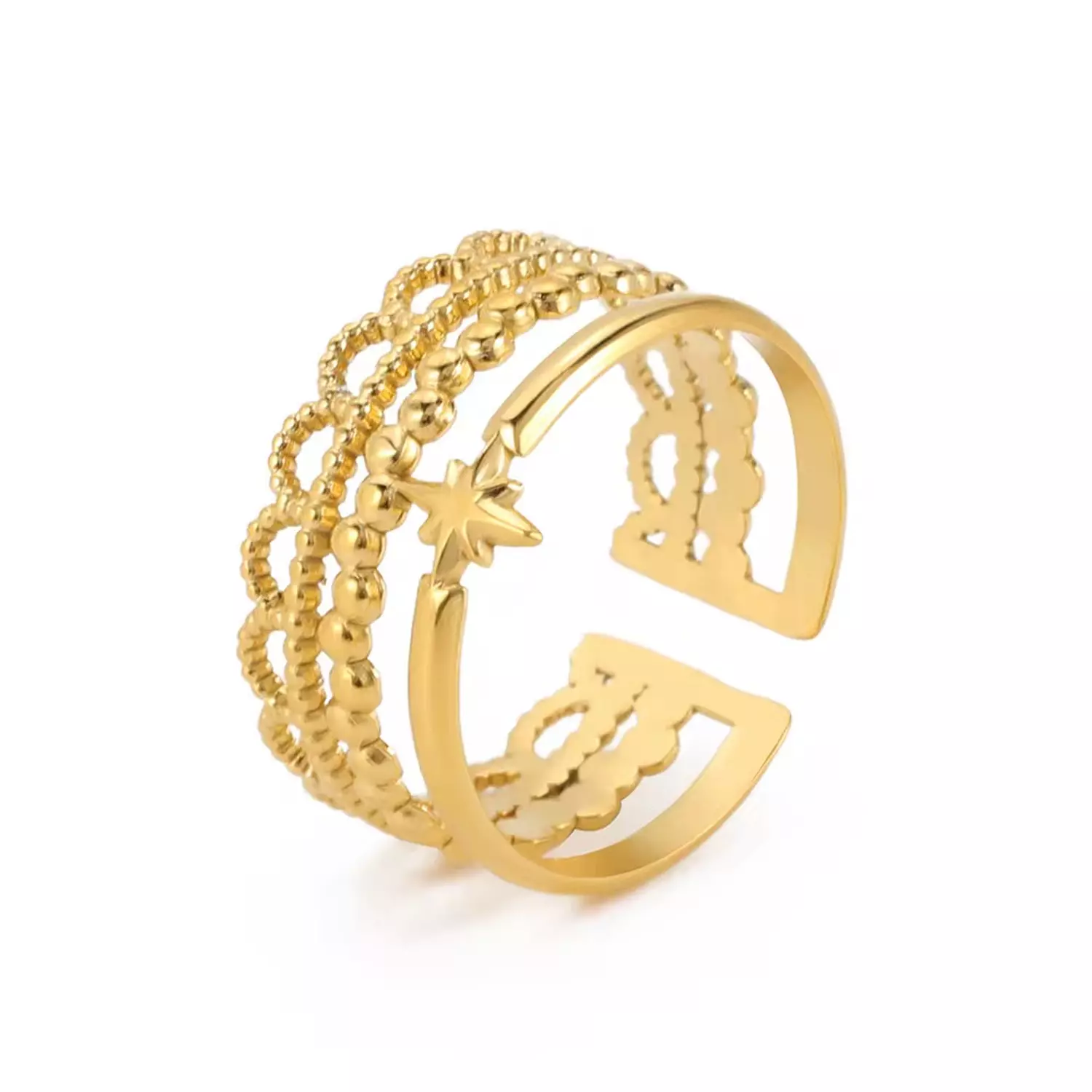 High End Niche Trendy Multi Layered Line Ring hover image