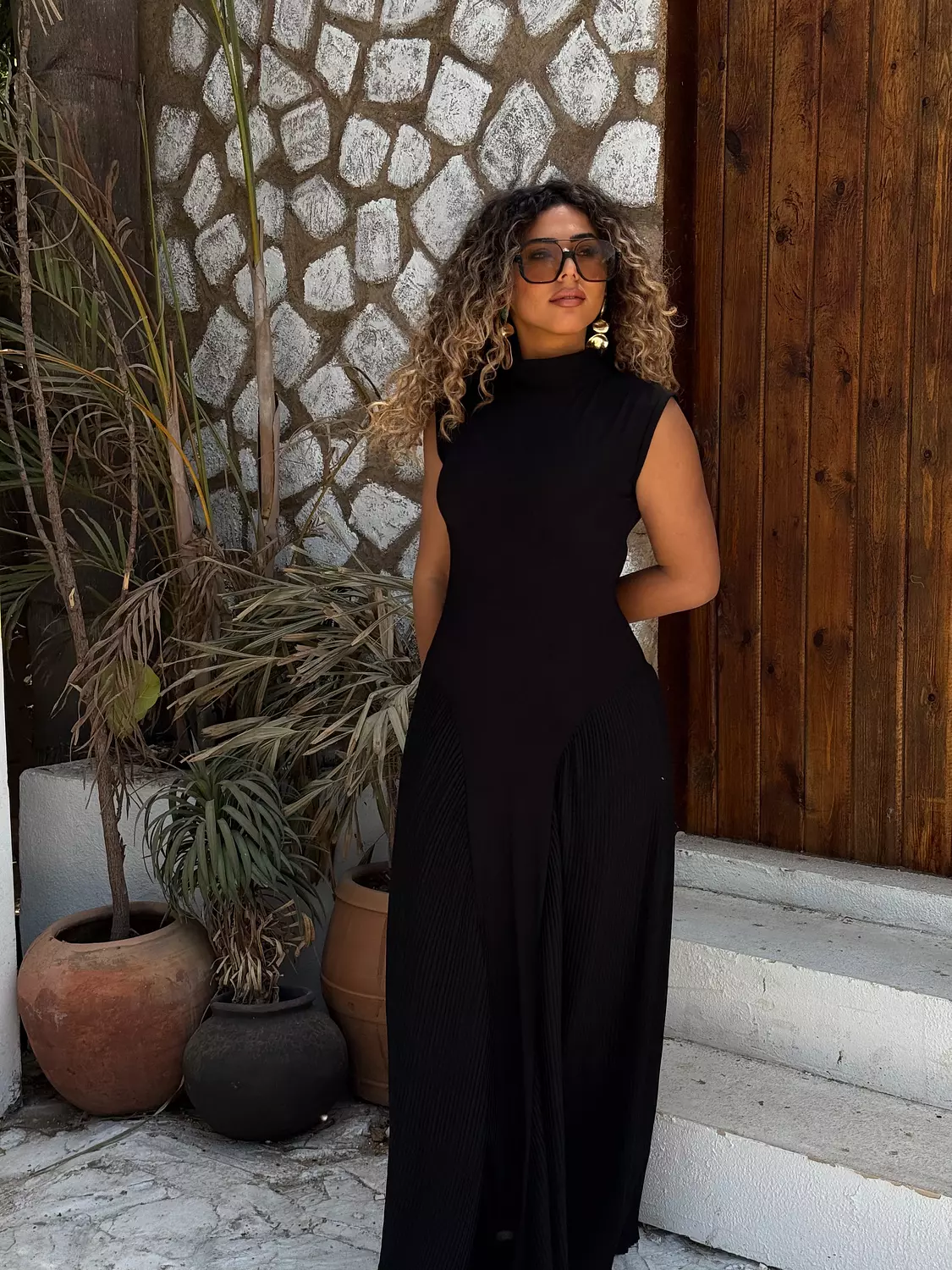 Noir pleated dress 2