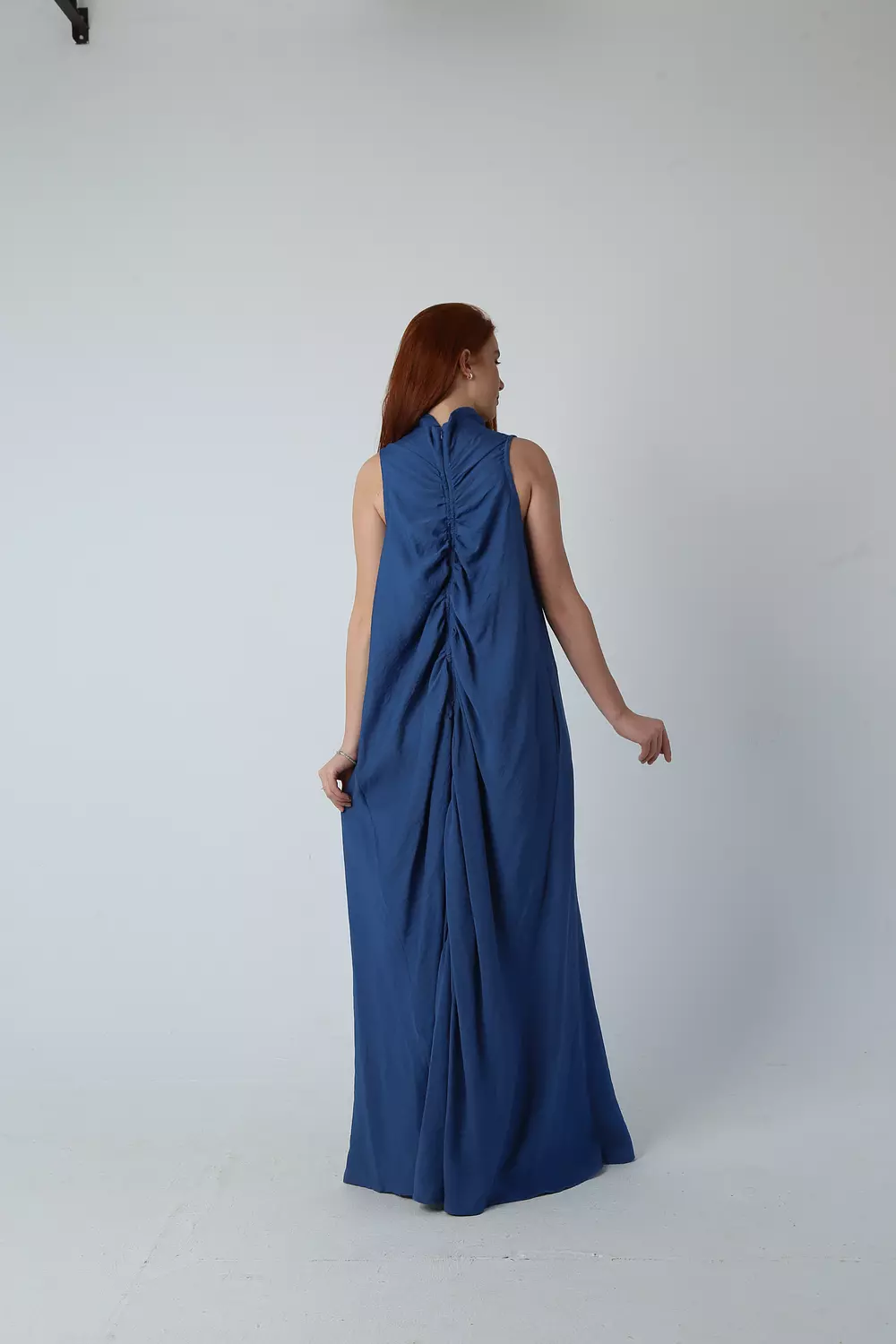 Ruched Maxi Dress - Blue 2