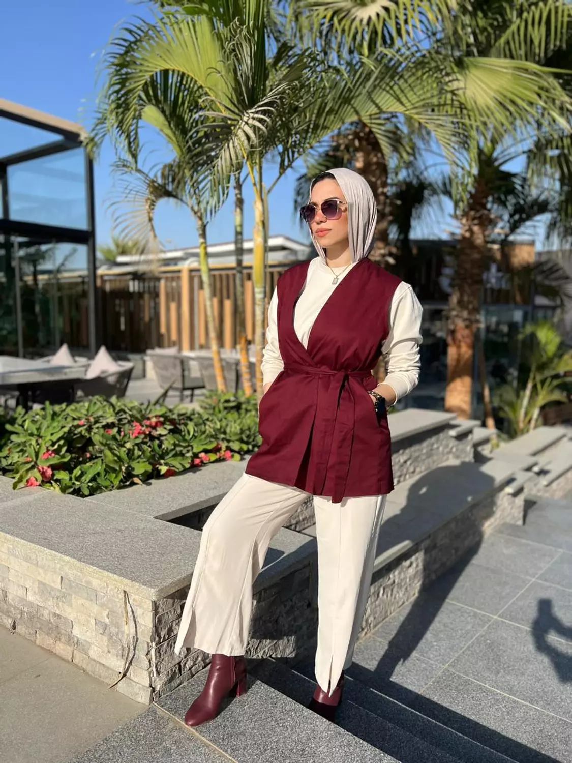 Dalida Trench Jacket Burgundy 4