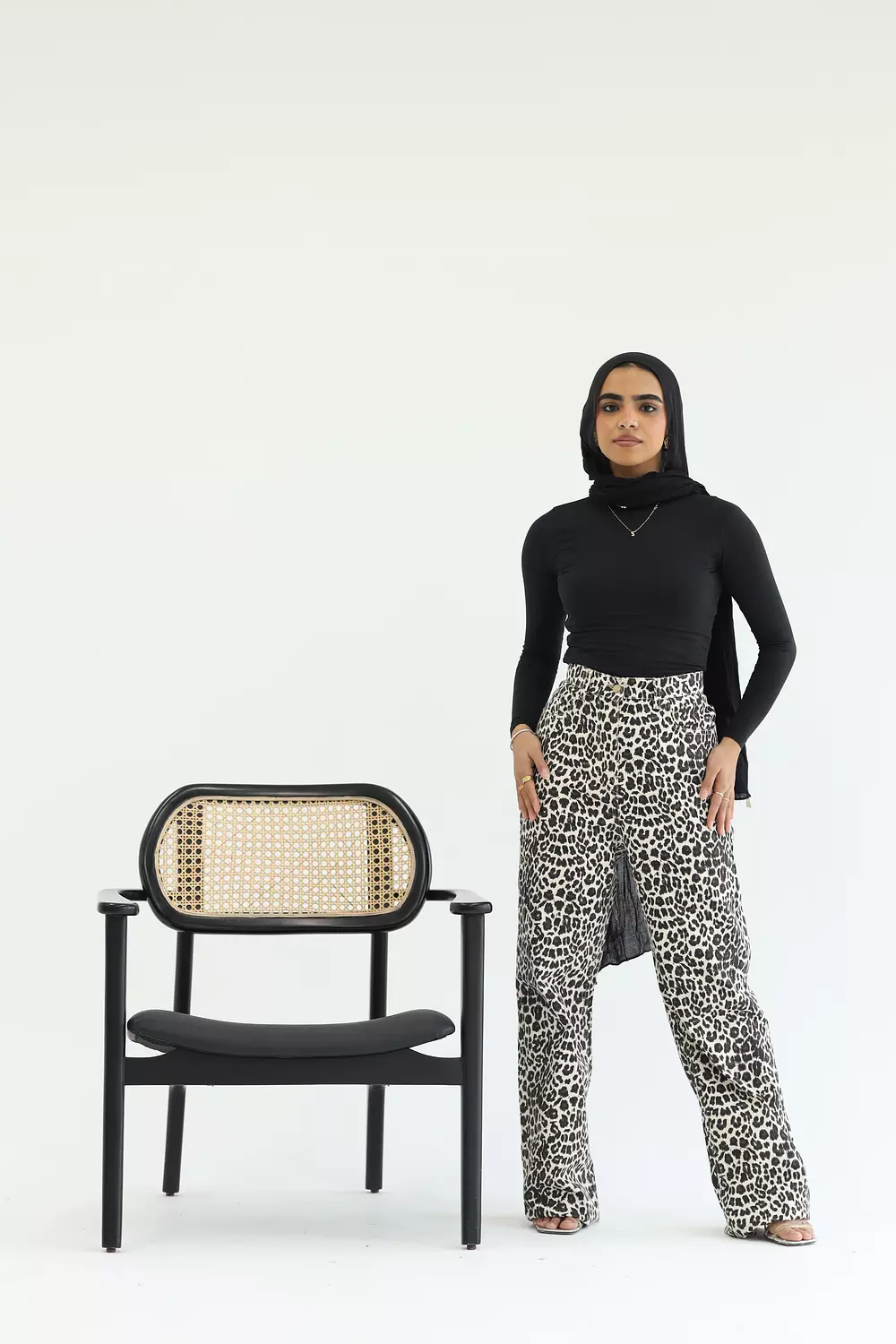 Leopard denim pant 3