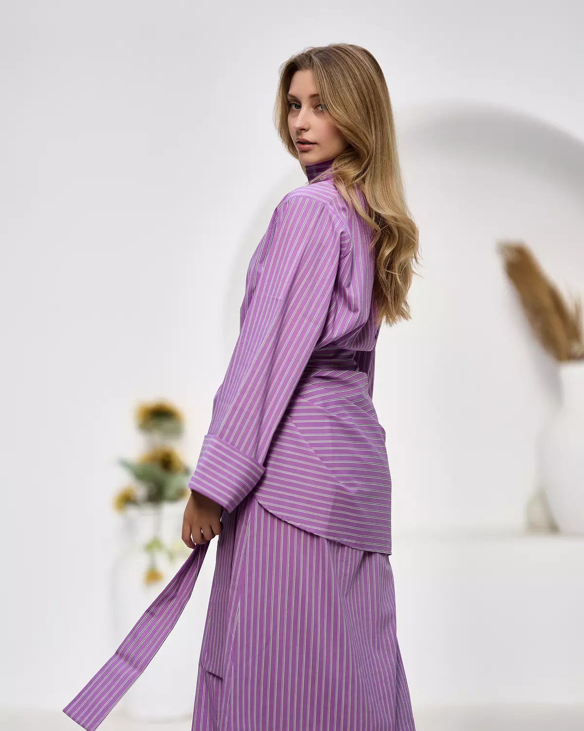 Poplin striped dress 6