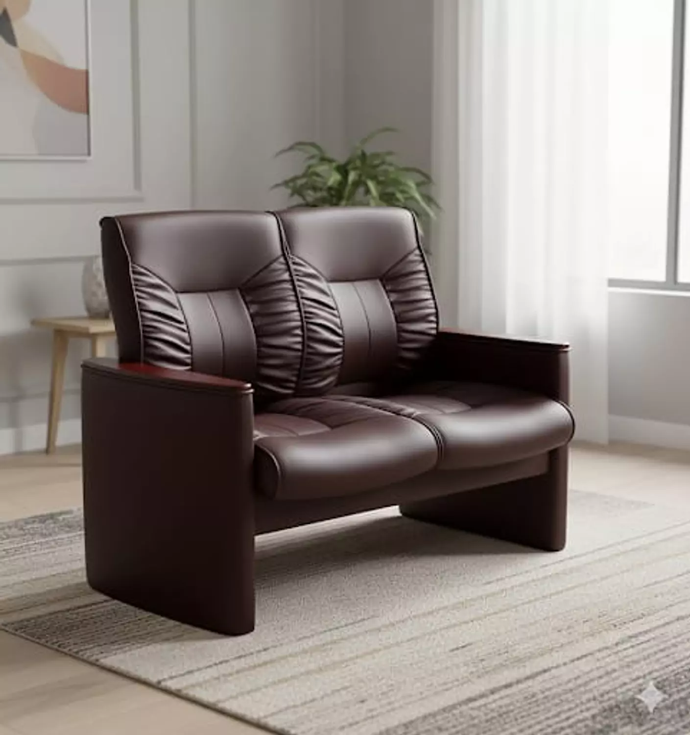 Shermann sofa 2 black leather seat