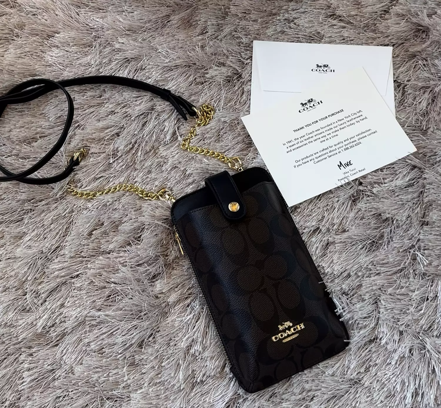 Coach Phone Crossbody In Signature Canvas 1