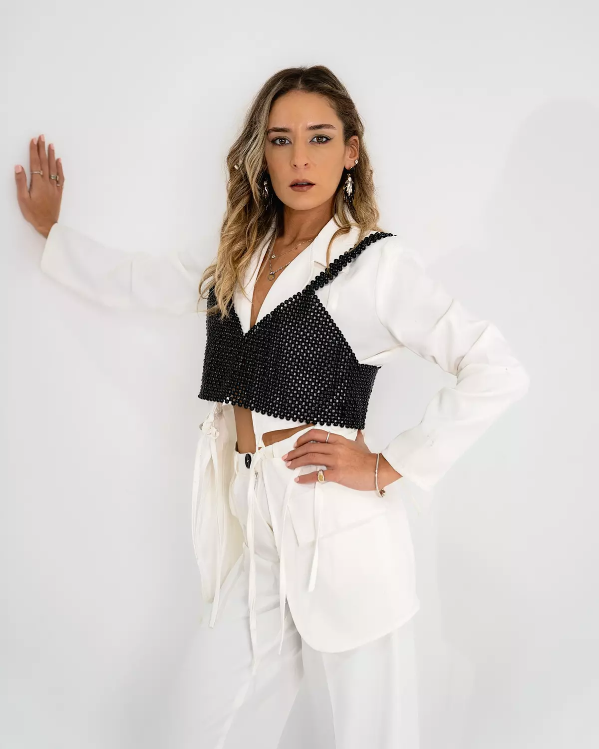 Naläni Beaded Top in Black 1