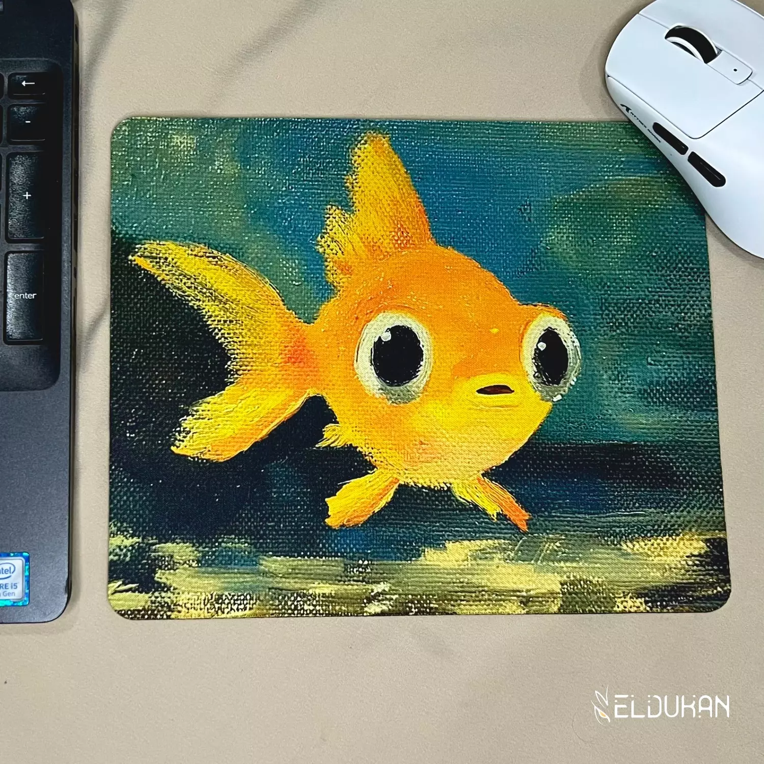 golden fish mouse pad image