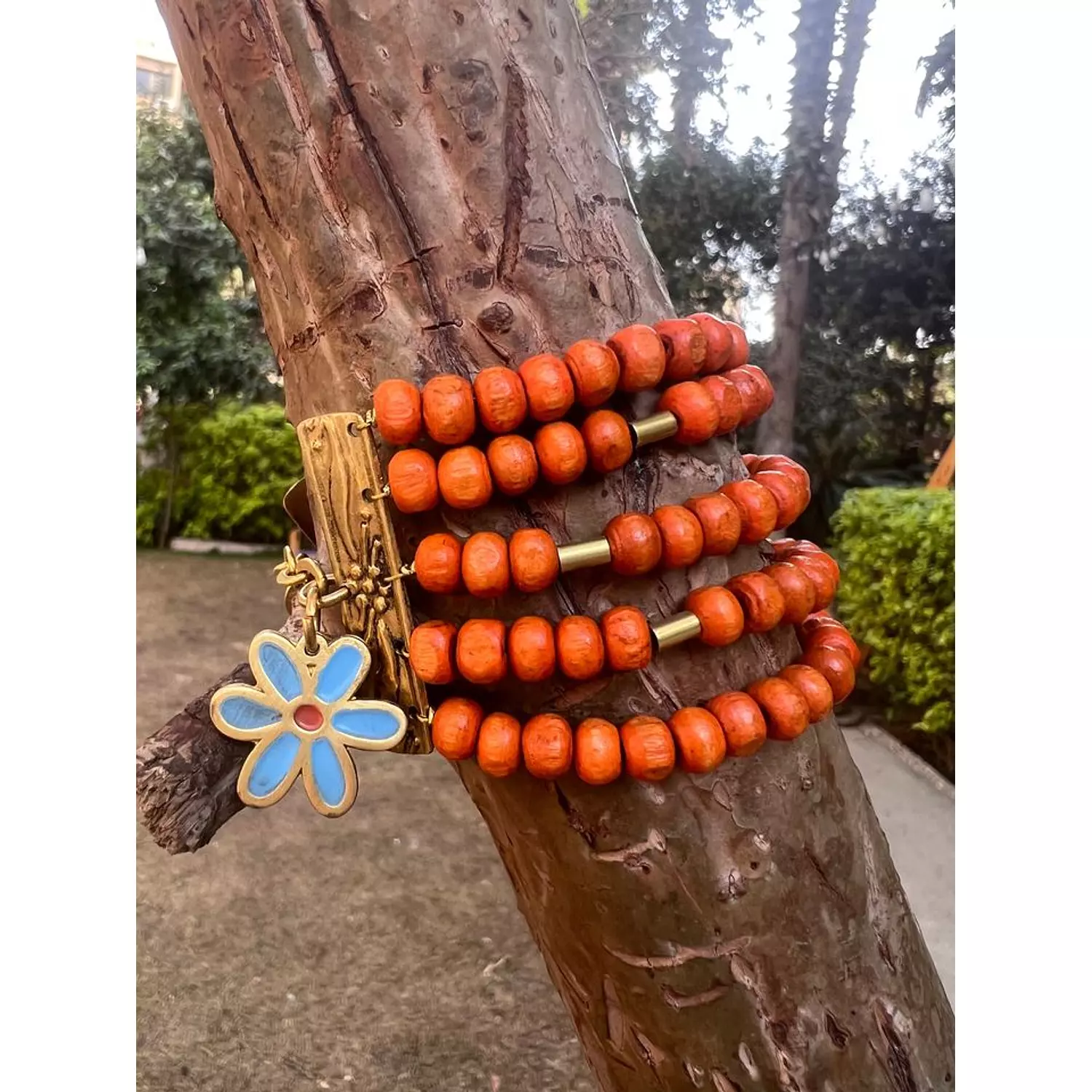 orange beads bracelet hover image