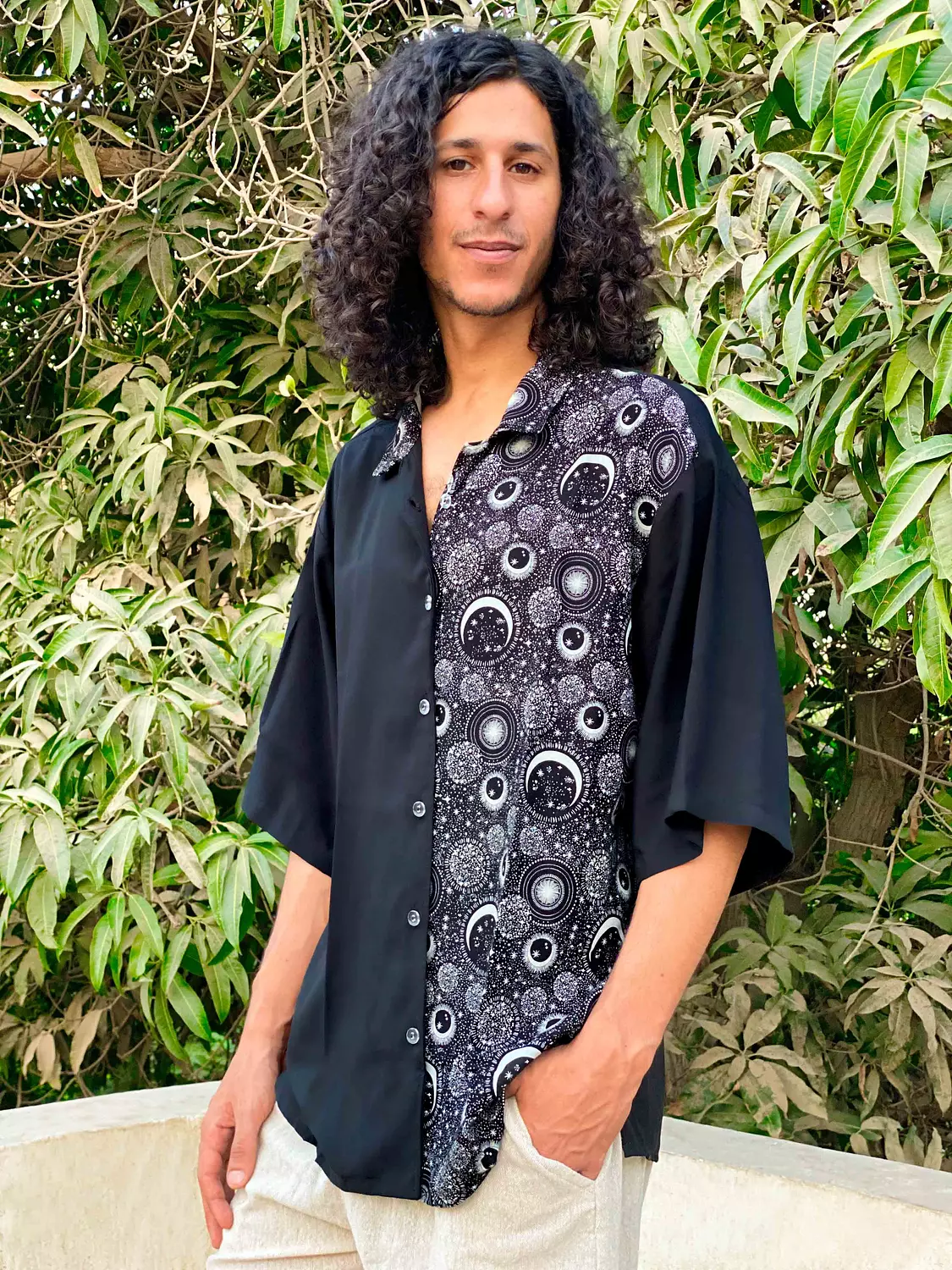 Loosefit Parti-Colored Black Shirt 1