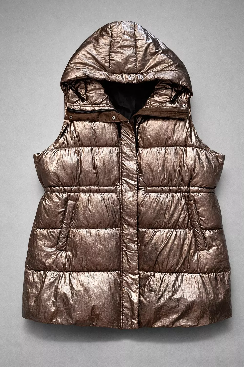 “Guardian Angel “hand painted metallic long vest hover image