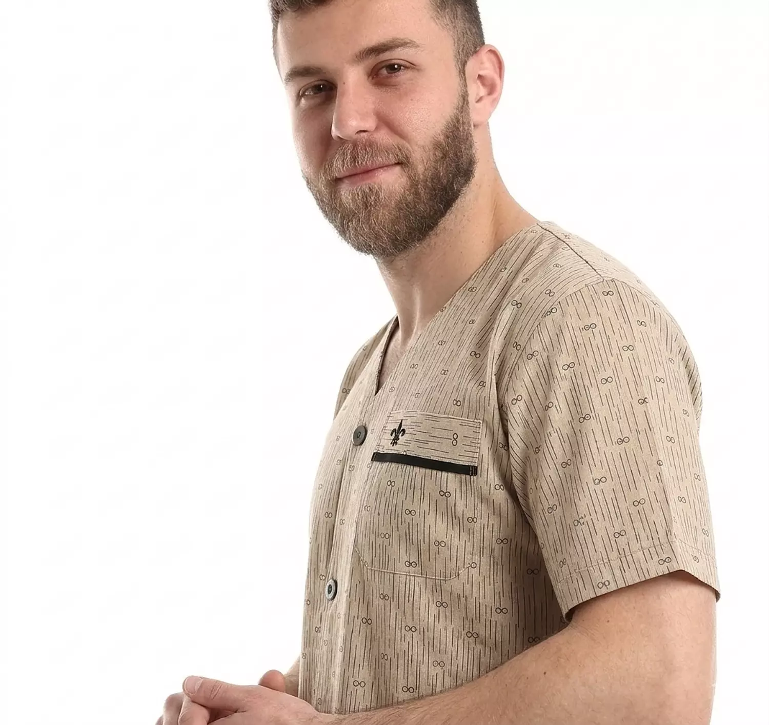 بيجاما رجالي مطبوعه كلاسيك - 2286- كافيه 2