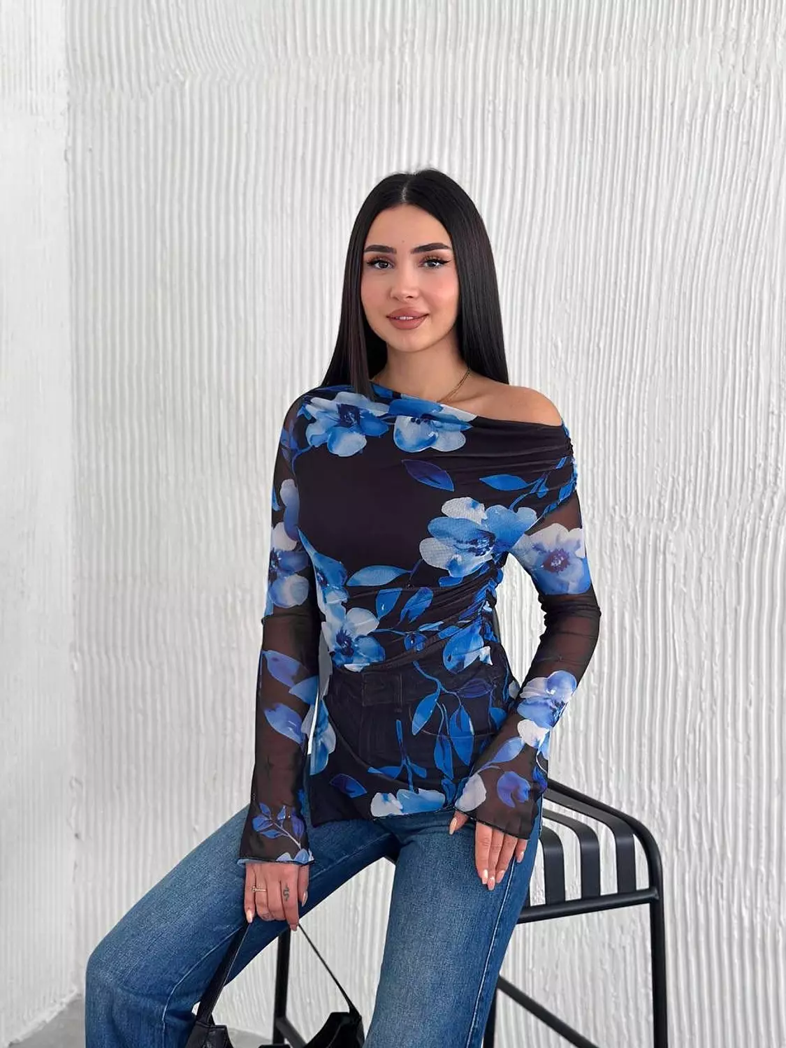 Midnight Bloom Mesh Top hover image