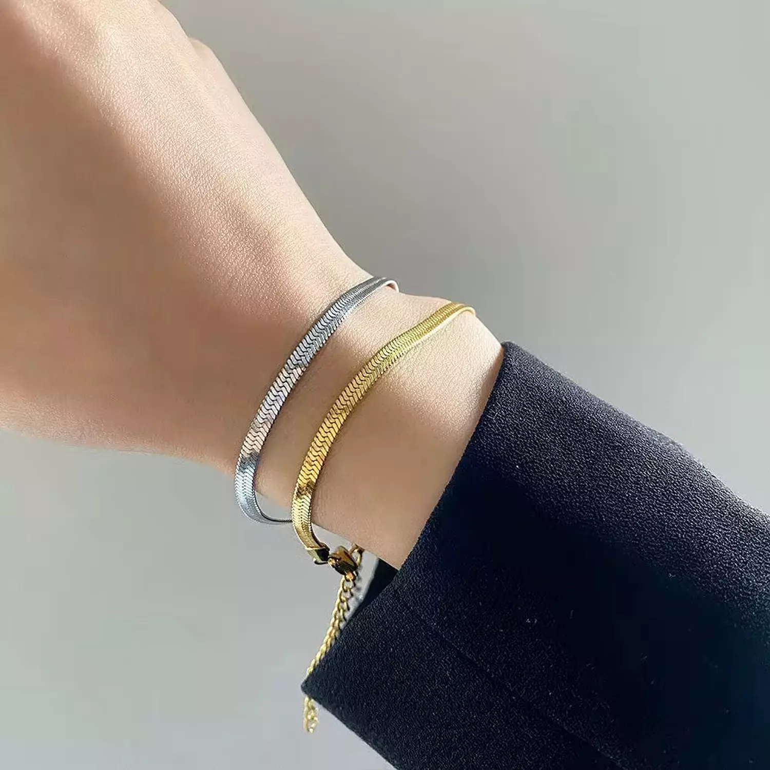 4mm flat snake bracelet  image