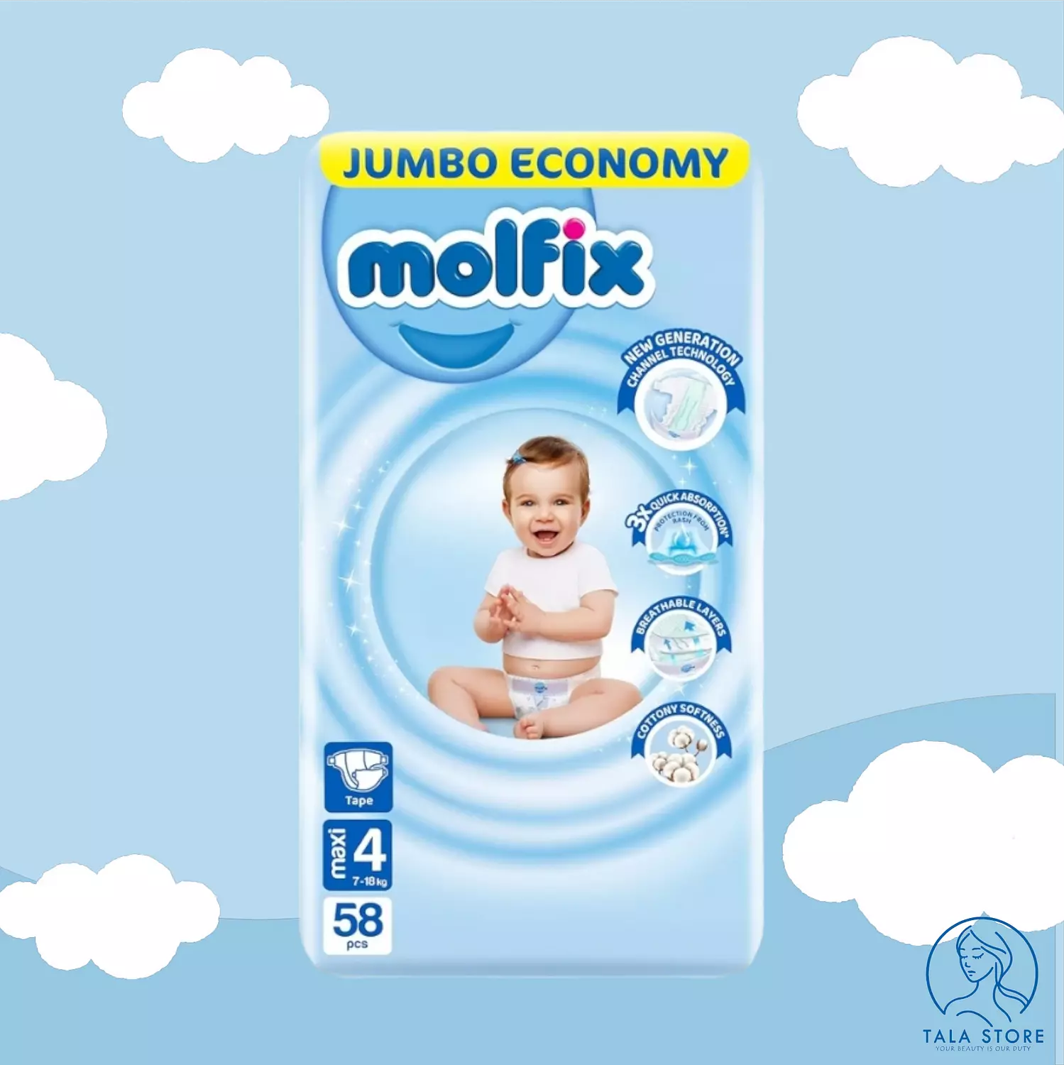Molfix Jumbo Pack - Maxi Size 4 - 58 pcs image