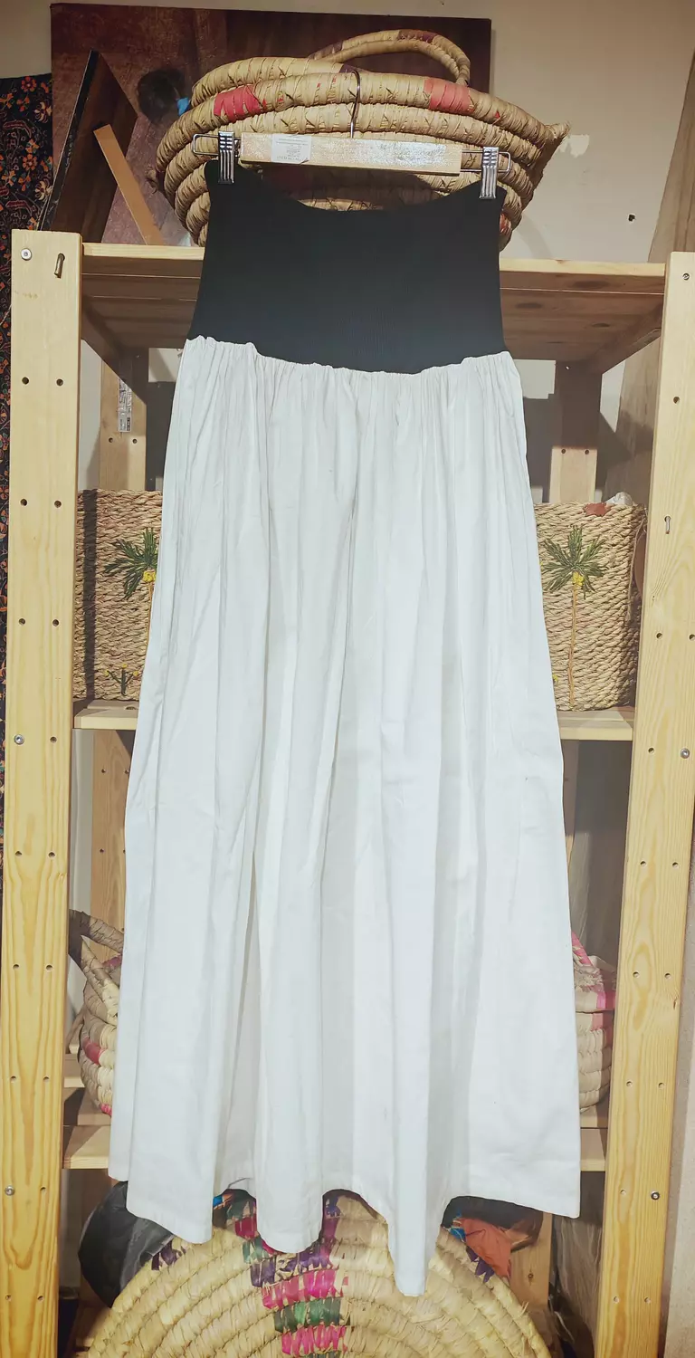 Black *white cotton and poplin skirt 2