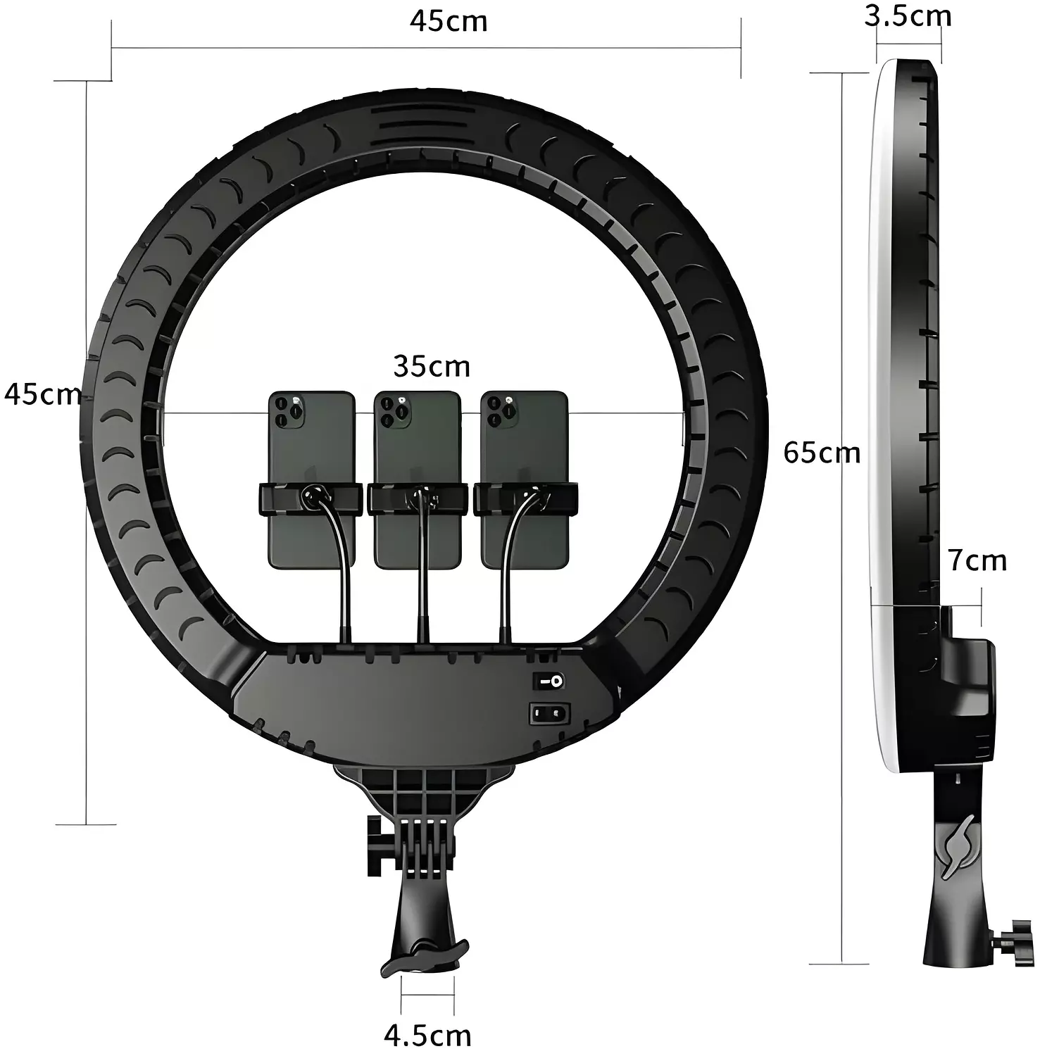 RL-18" Soft LED Ring Light - 360° Rotation - Wireless Control - Black hover image