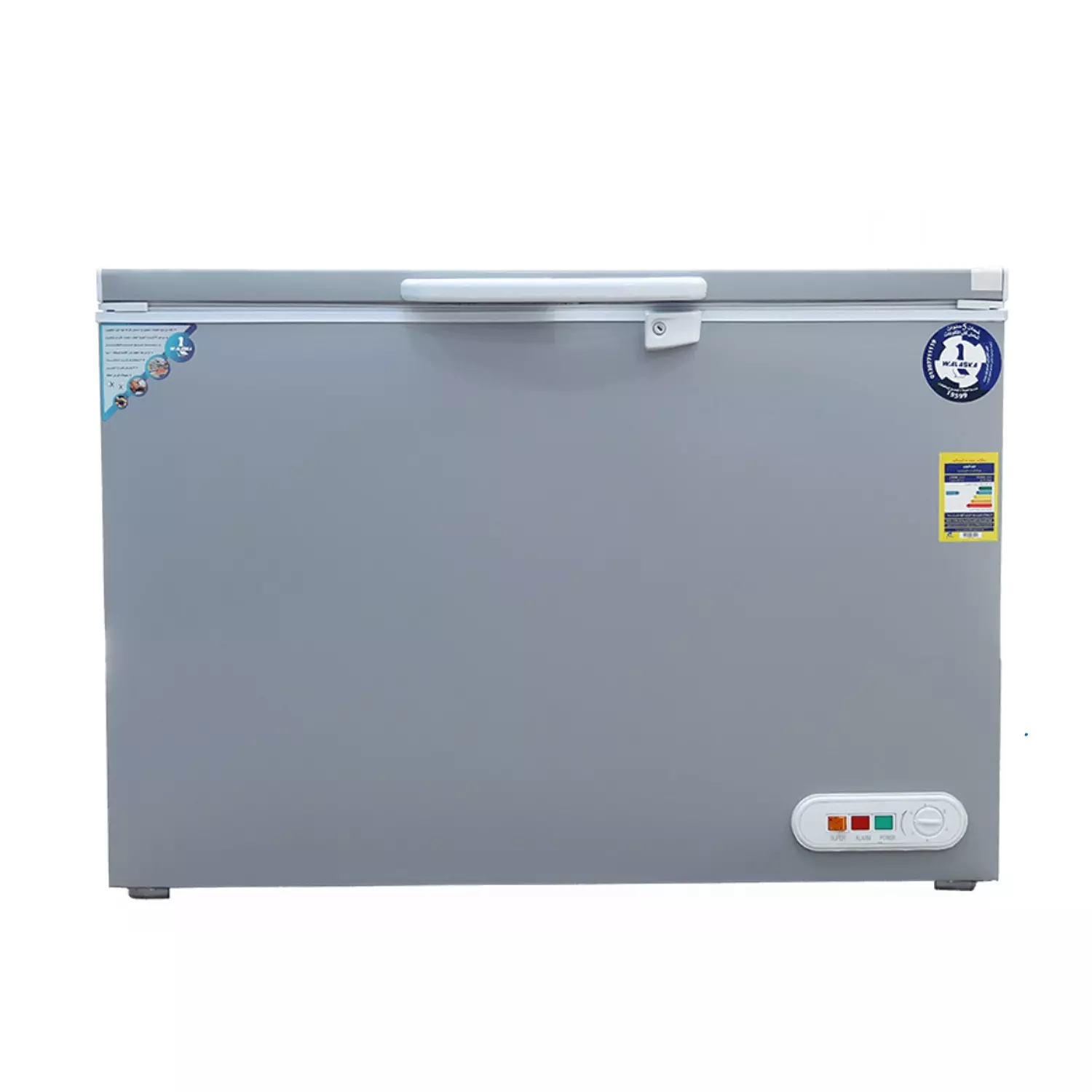 Alaska Horizontal Defrost Deep Freezer, 300 Liters, Interior Lighting, Silver, CH300 image