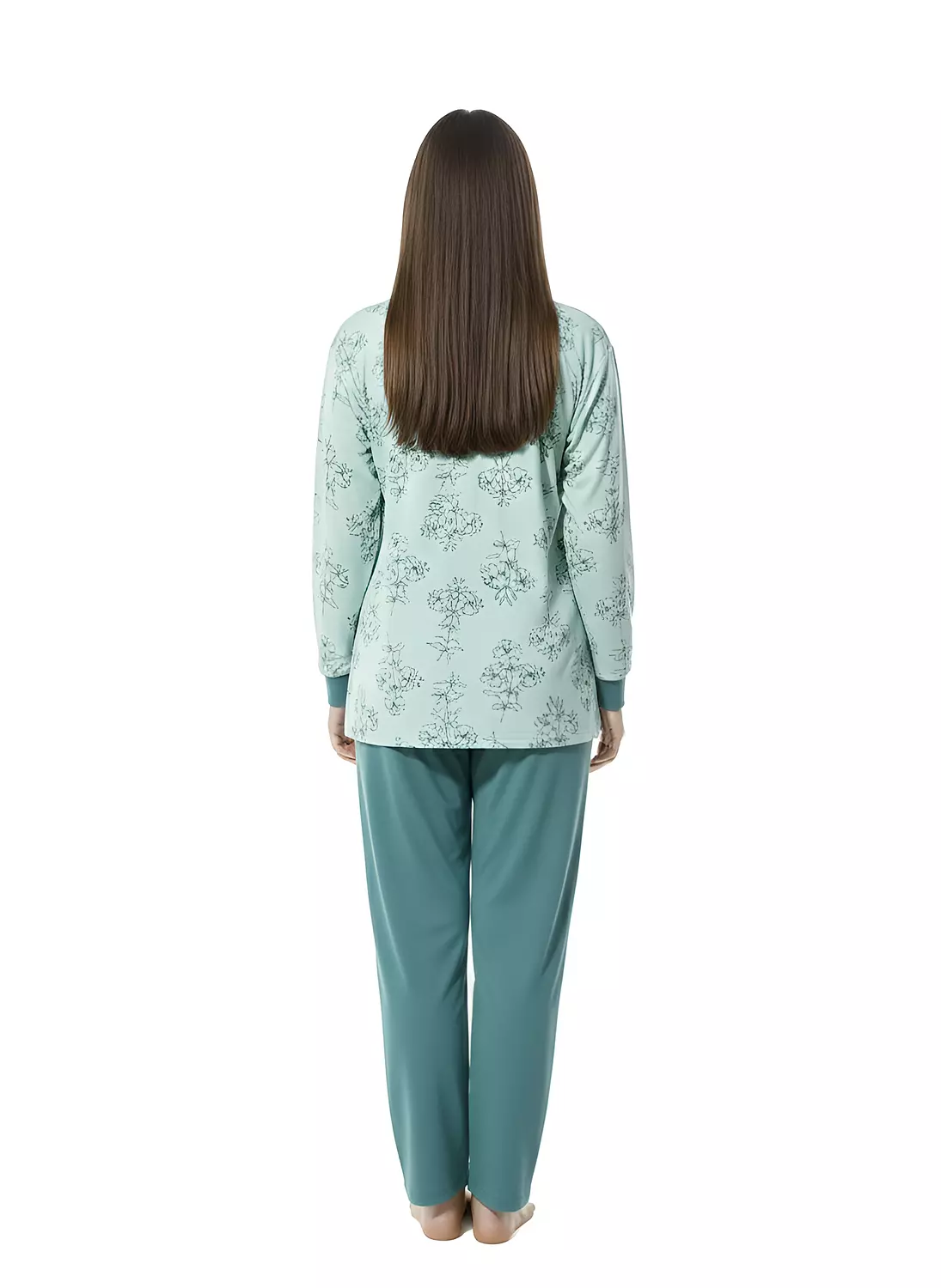 Shorto Women Collar Fleece PJ -Collar - Mint - 2641  4