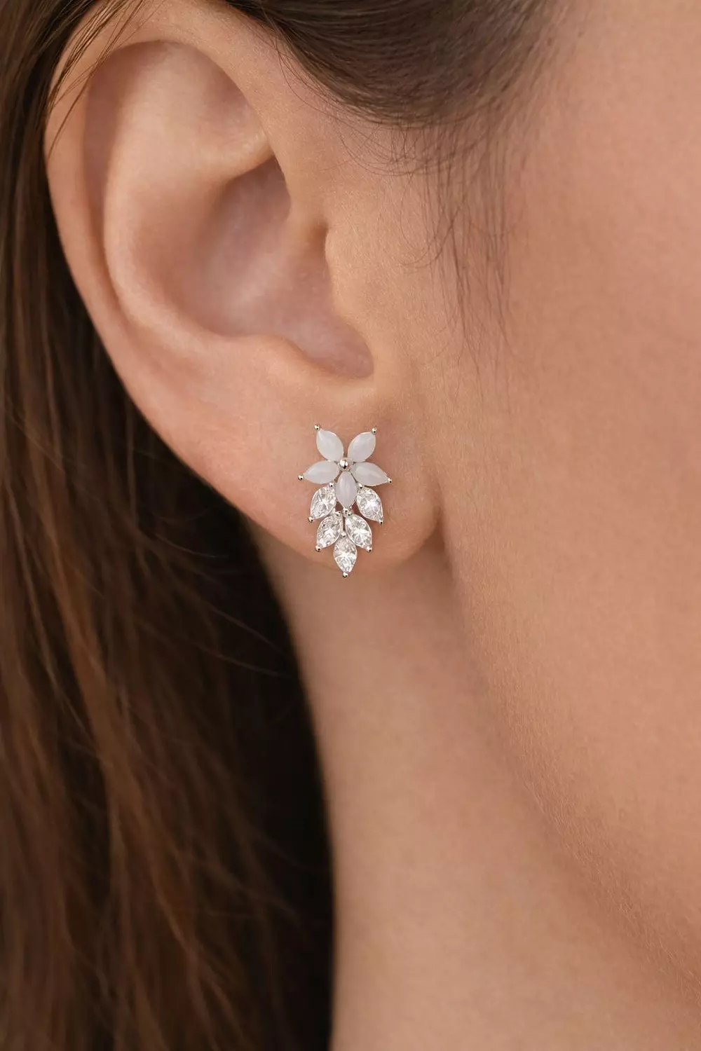 Silver Earrings Flower image