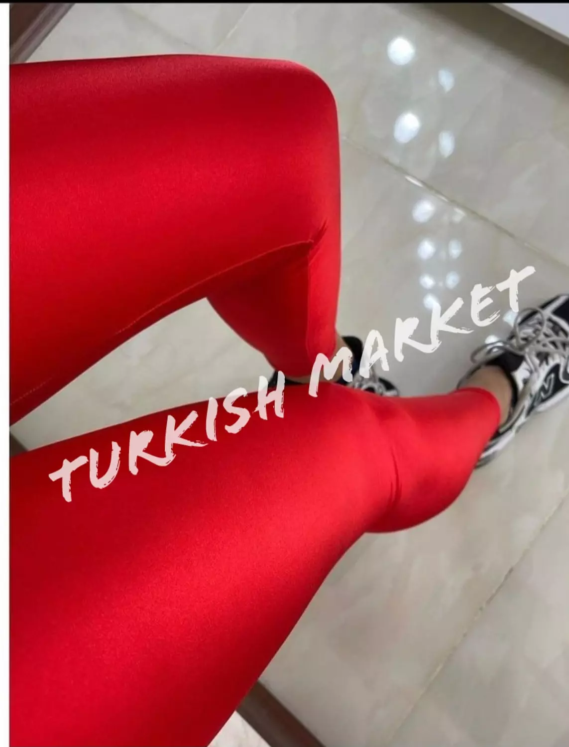 Red Metallic Leggings image