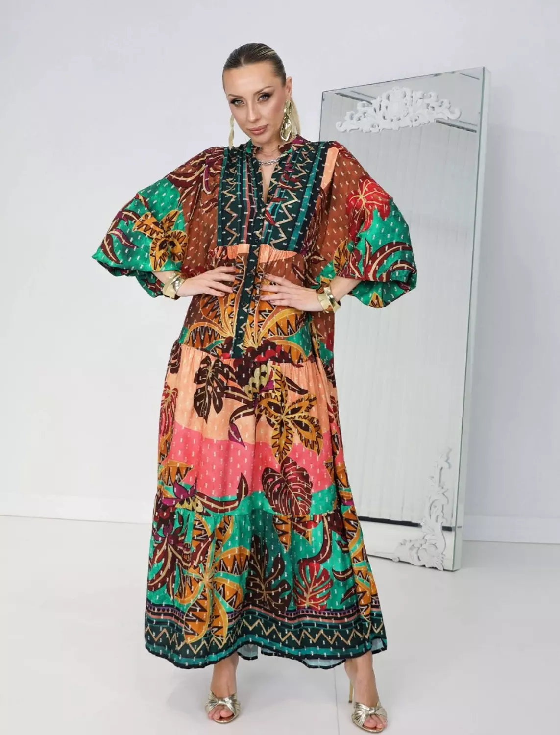 Green boho dress 5