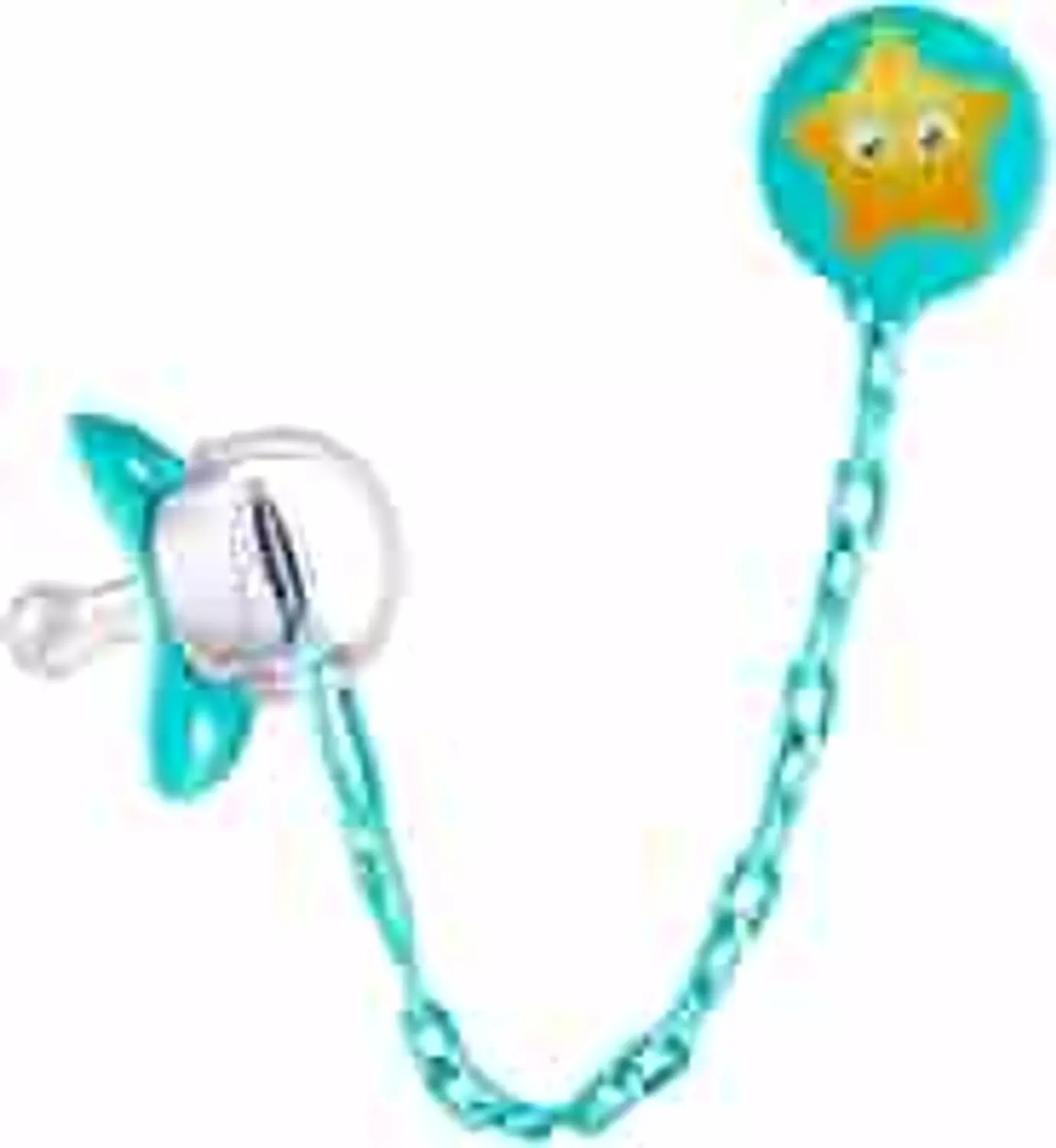 BUBBLES NORMAL SOOTHER WITH CHAIN +6M GREEN image