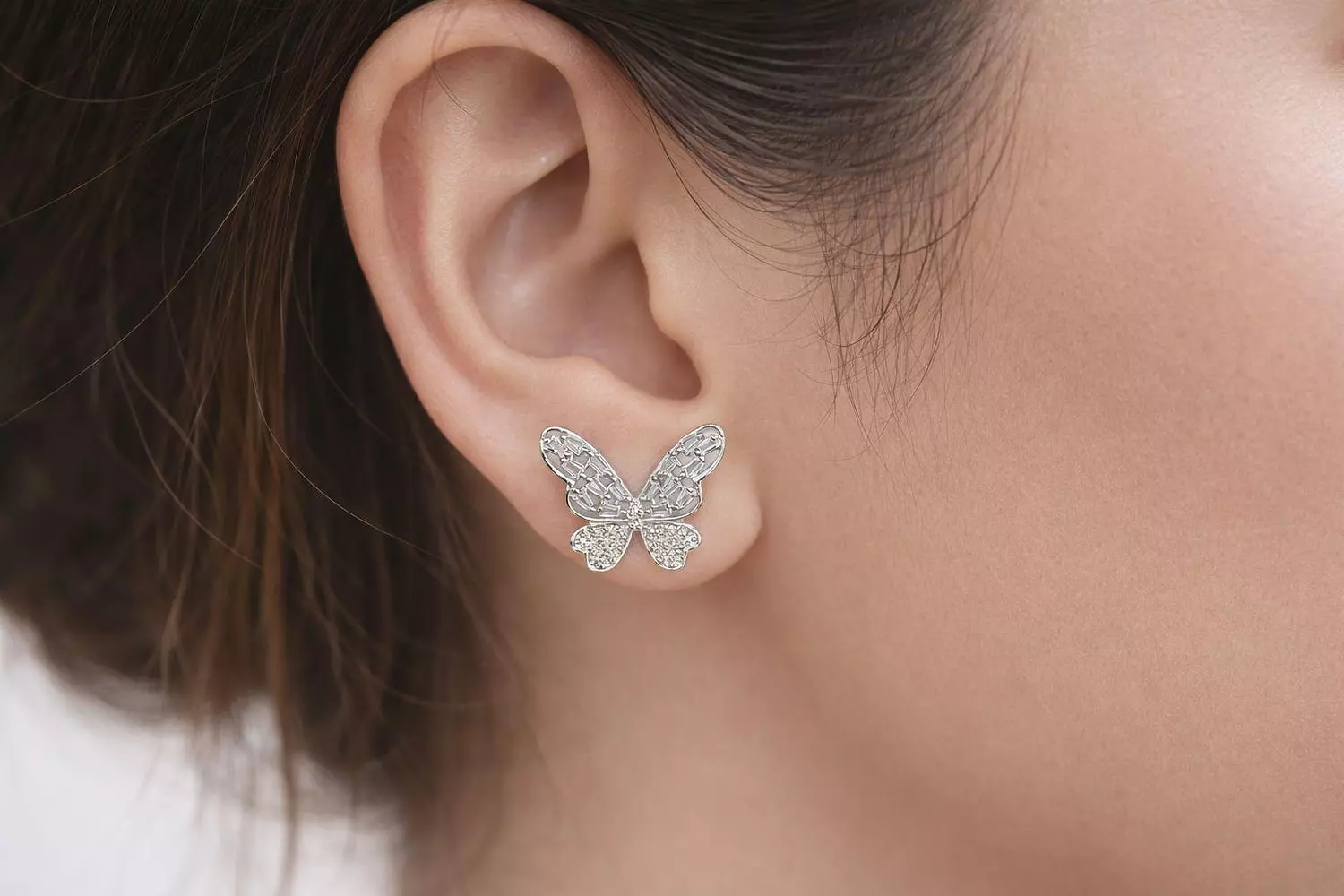 Silver Earrings Butterfly 1