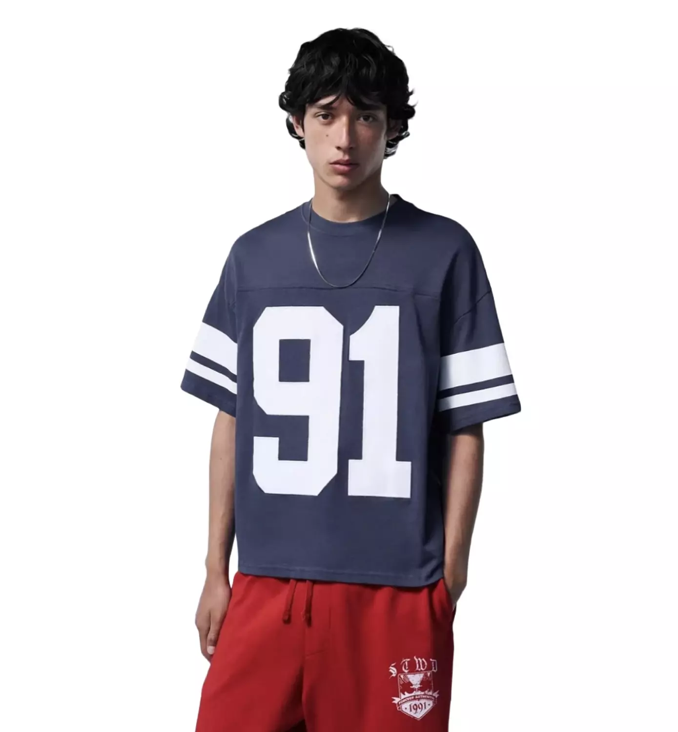 PULL&BEAR VARSITY 91 EMBROIDERED  T-SHIRT  image