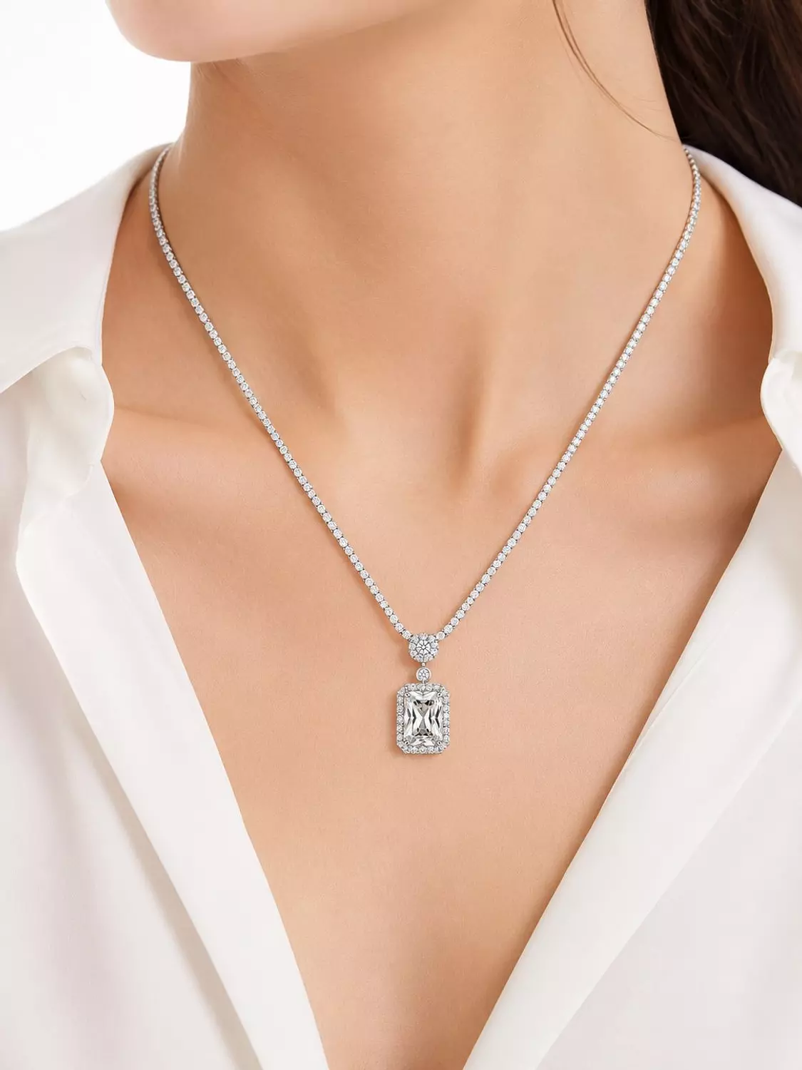 Silver Necklace Daimond image